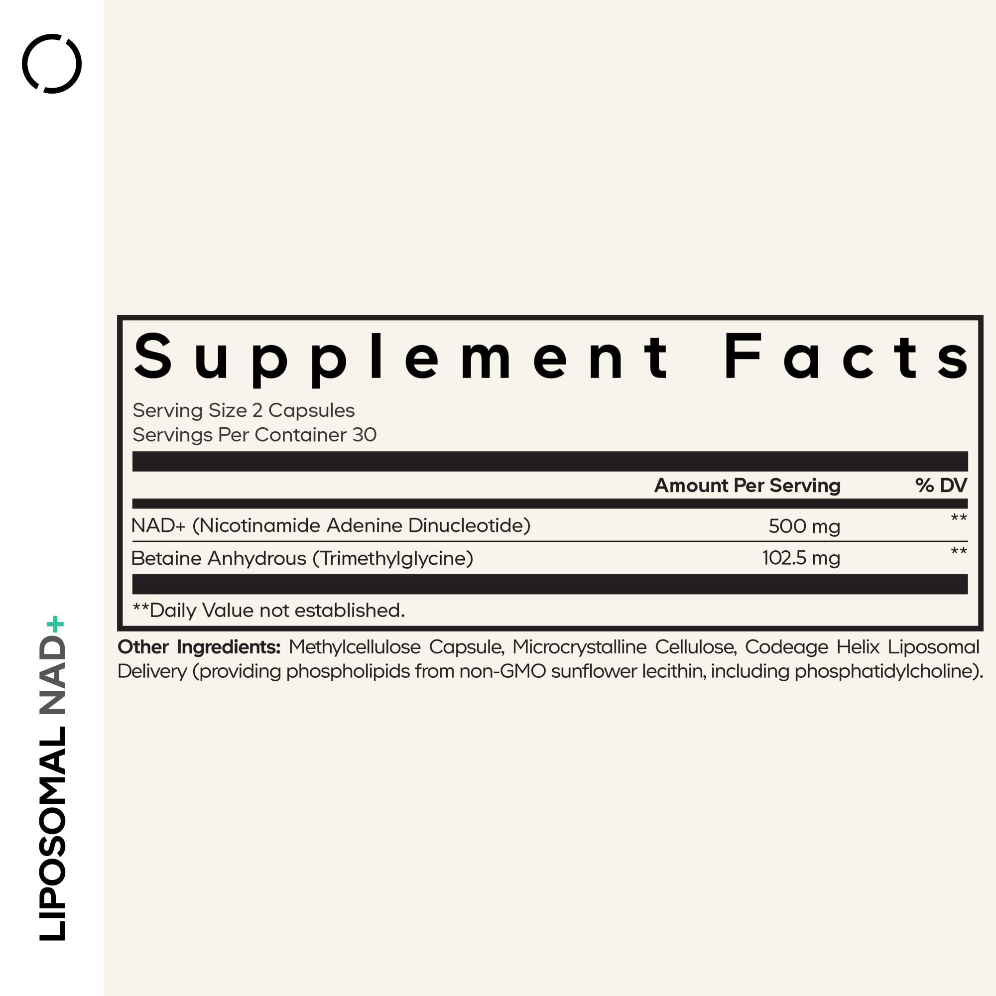 Codeage Liposomal NAD+ Supplement - NAD Nicotinamide Adenine Dinucleotide Coenzyme Pills - 500 mg NAD+ Per Serving & Betaine Anhydrous - Liposomal Delivery - Vegan, Non-GMO, Gluten-Free - 60 Capsules Codeage uk supplements