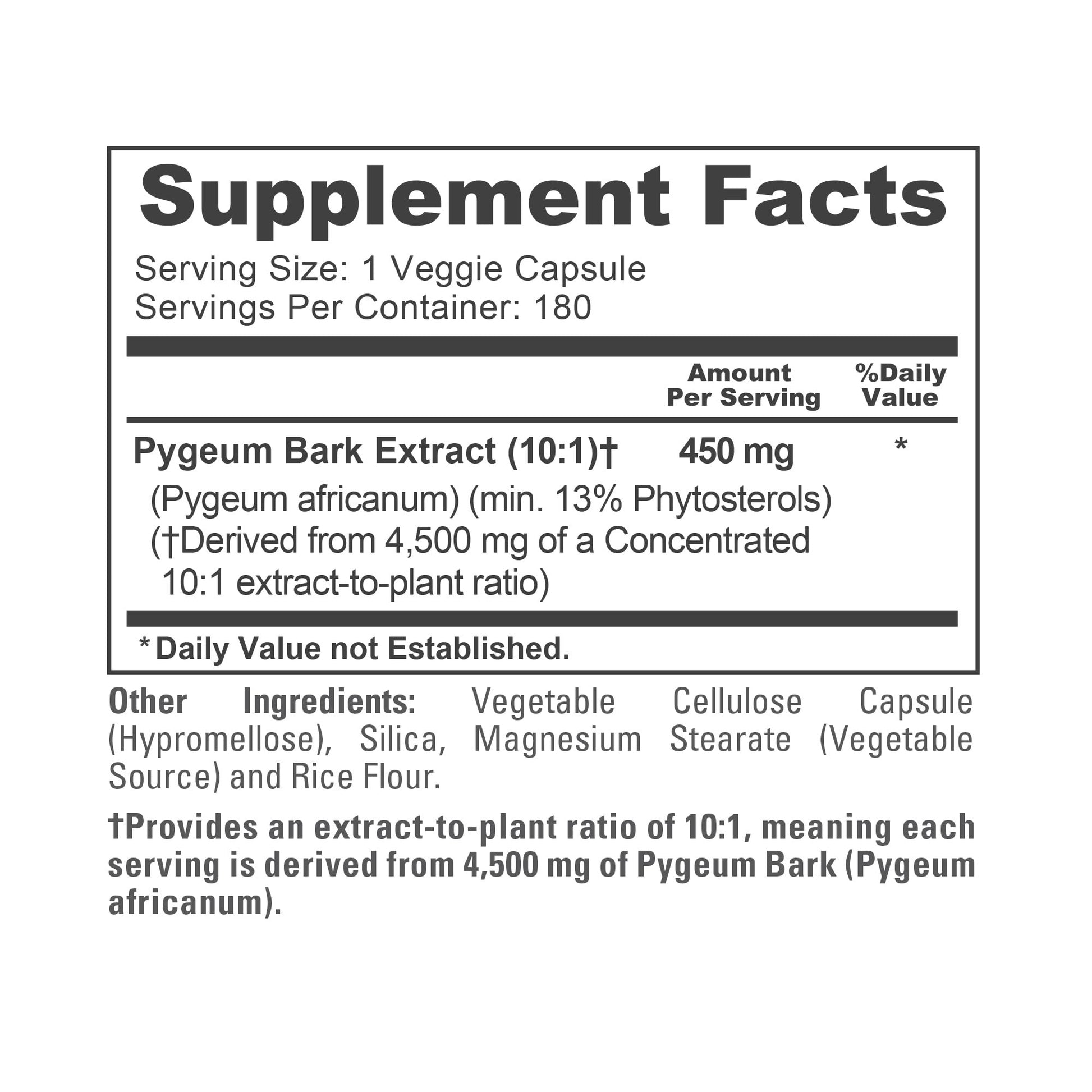NusaPure Pygeum Bark 10:1 Extract, 450 mg Equivalent to 4,500mg 180 Veggie Caps (Non-GMO, Vegan) NusaPure uk supplements