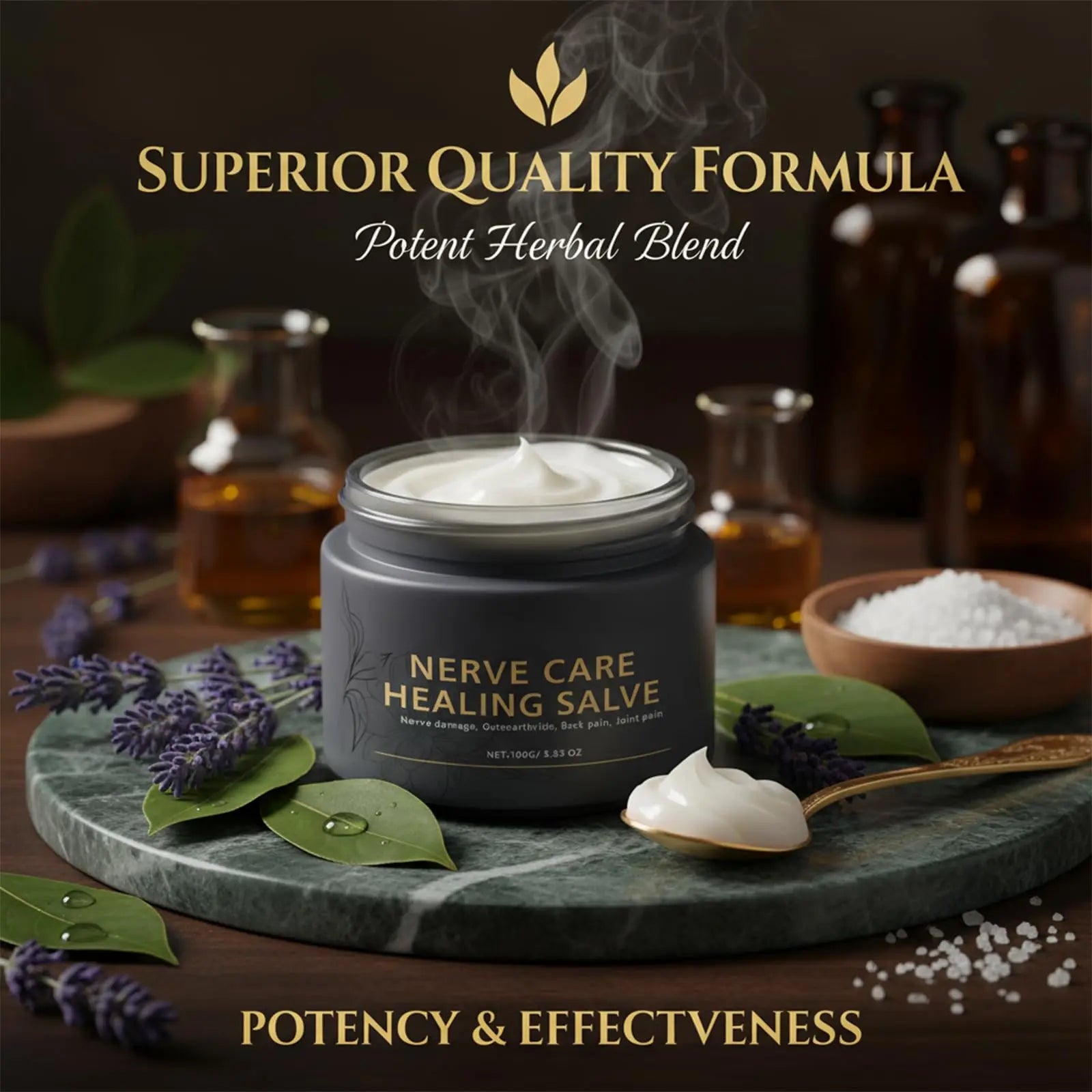 Nerve Care Healing Salve, Professional Neuro-Relief Cream - Use on Feet, Hands, Legs, and Joints to Calm Uncomfortable Sensations, 3.53 oz TACOHO uk supplements