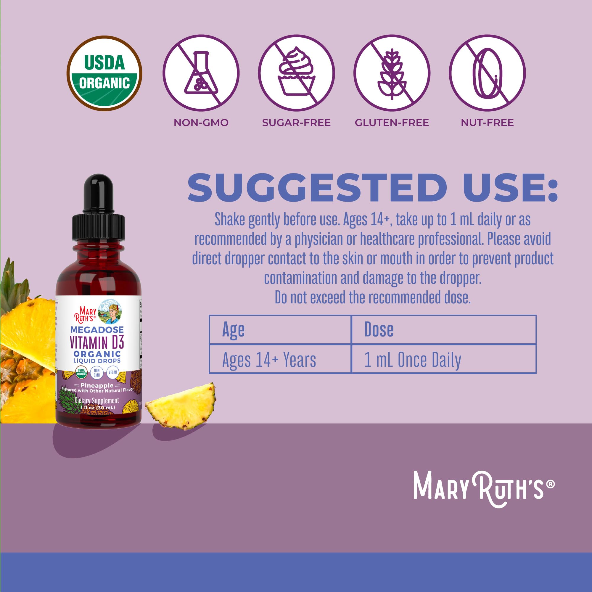 MaryRuth Organics Vitamin D3 Liquid Drops | Megadose 4000 IU | USDA Organic Liquid Vitamin D Spray for Adults & Kids | Immune Support & Bone Health | Vegan | Gluten Free | Non-GMO | 30 Servings MARYRUTH'S uk supplements