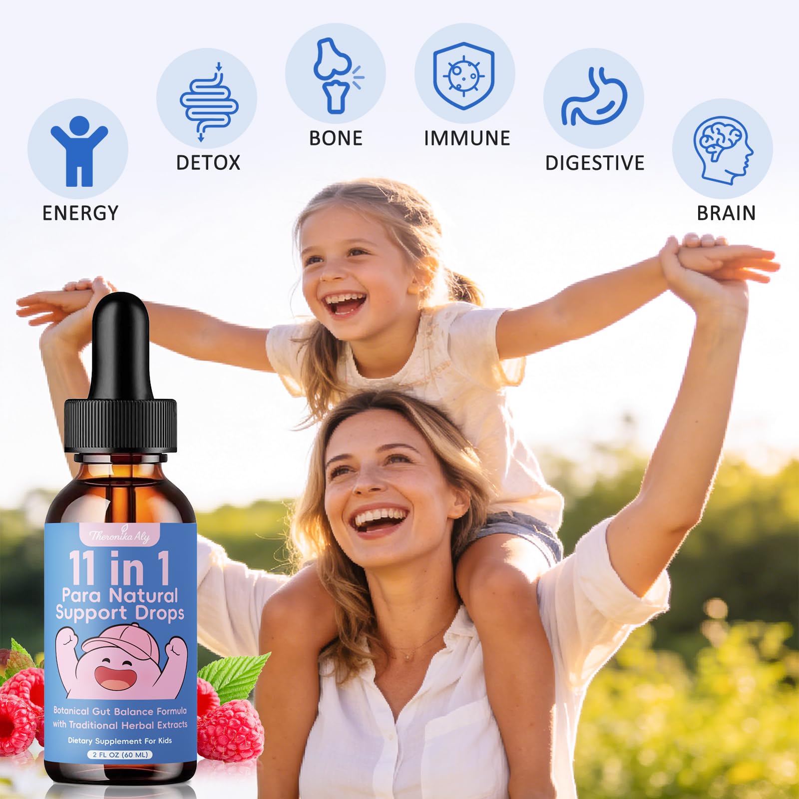 Theronika Aly Parasite Cleanse for Humans & Kids – Advanced Herbal Blend with Black Walnut, Wormwood, Clove, Digestive & Gut Balance Support, Alcohol-Free Liquid Drops, 30 Servings Theronika Aly uk supplements