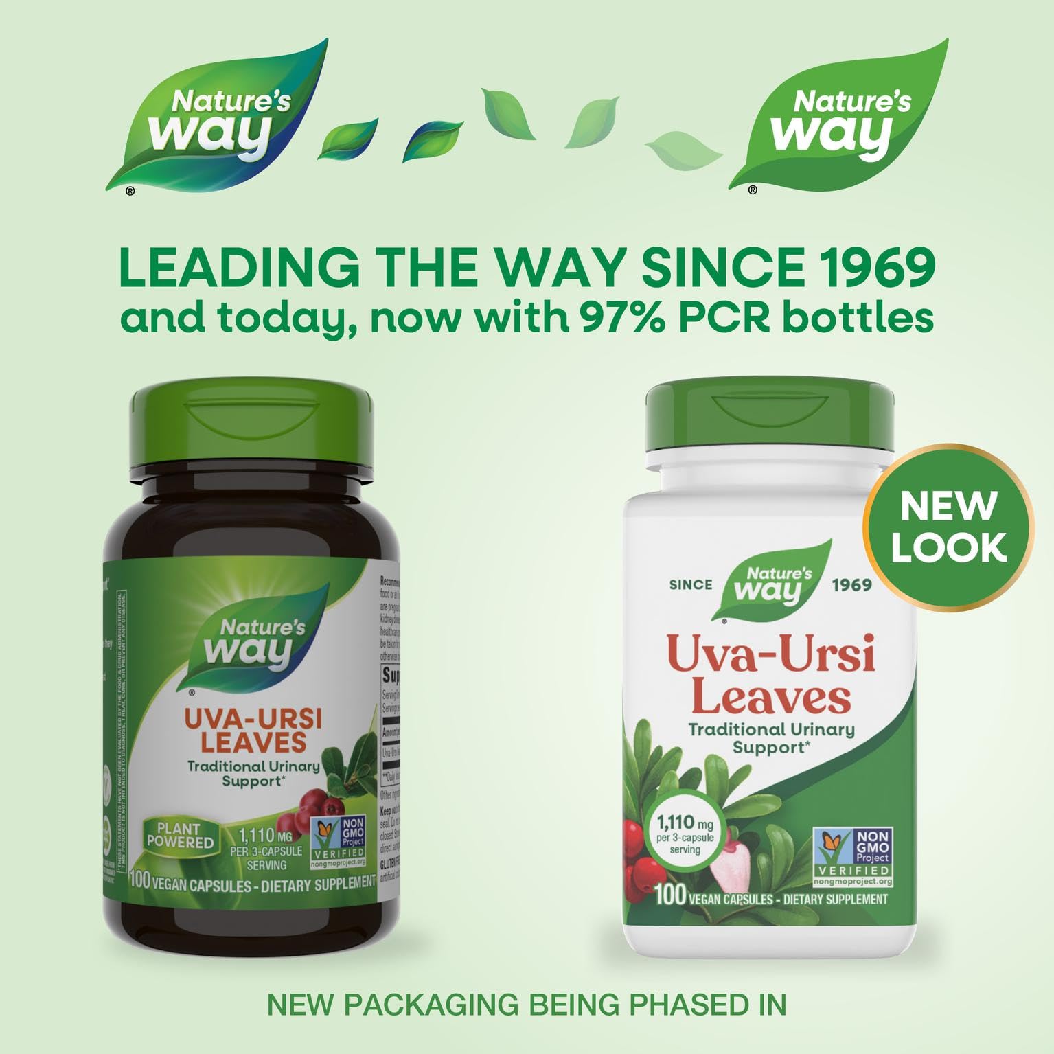 Nature's Way Uva Ursi Leaves, Traditional Urinary Support*, 1,110 mg per 3-Capsule Serving, Non-GMO Project Verified, Herbal Dietary Supplement, Gluten Free, 100 Vegan Capsules (Packaging May Vary) Nature's Way uk supplements