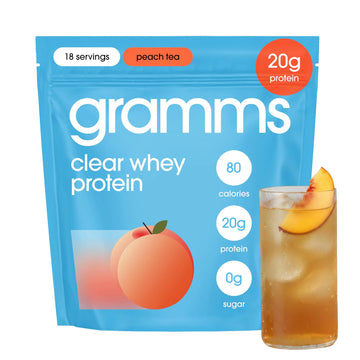 GRAMMS Clear Protein Powder Packets 20G Protein for Women & Men | Lactose Free, Grass-Fed Whey Isolate, Gluten Free, Zero Sugar, Gut Friendly, Non-Bloating GRAMMS uk supplements