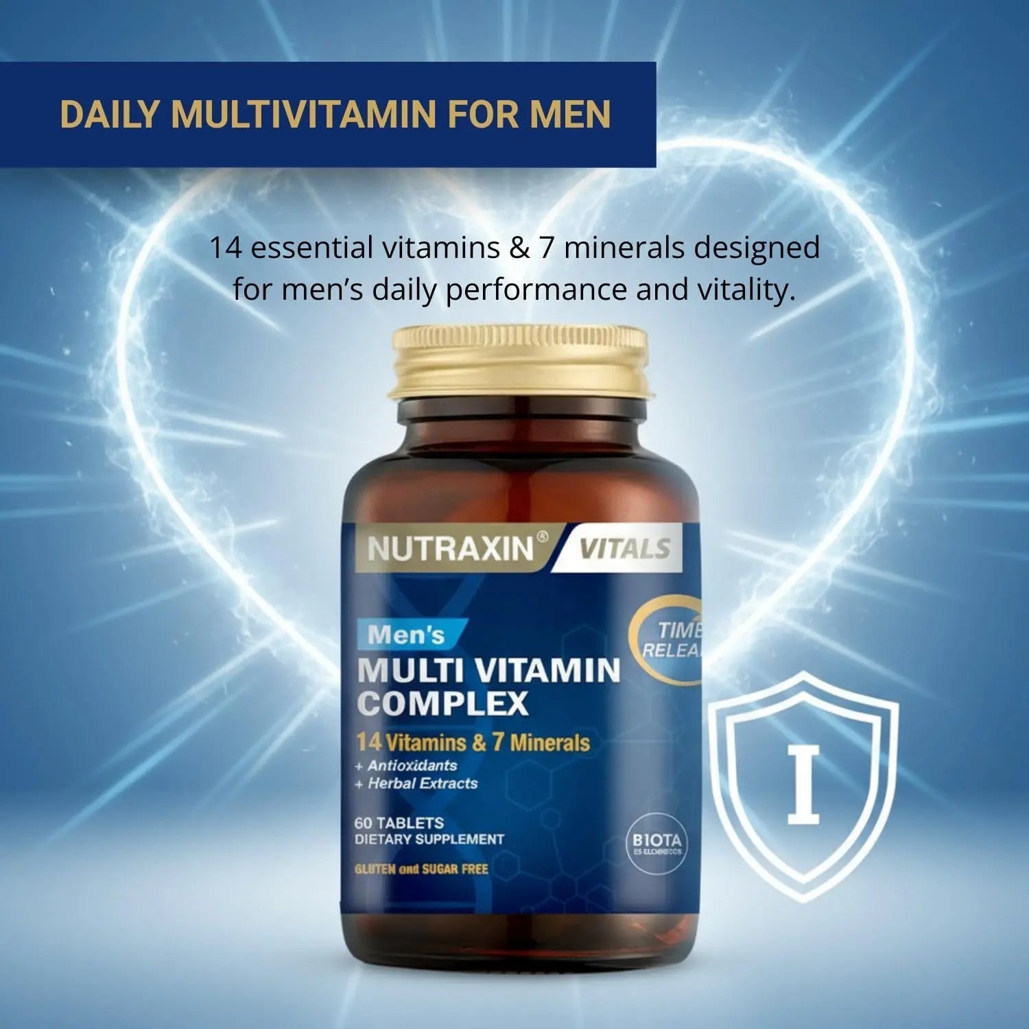 Nutraxin Men's Multivitamin & Mineral Complex, 60 Tablets Nutraxin uk supplements