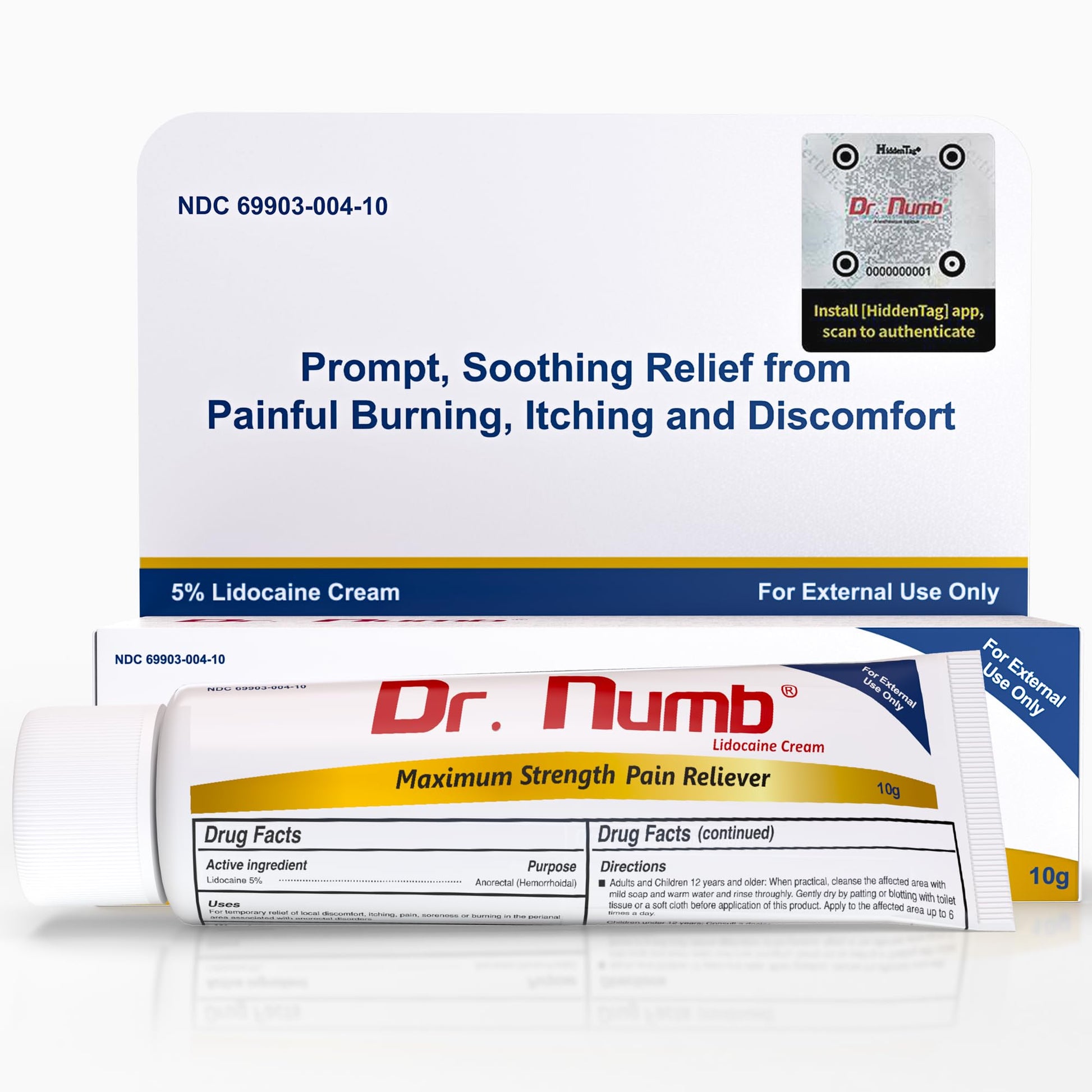 Dr. Numb 5% Lidocaine Numbing Cream, Nonprescription Maximum Strength Topical Anesthetic Cream - Temporary Relief of Pain, Itch, Discomfort for Hemorrhoid and Anorectal Uses - 10g Pack of 1 Dr. Numb uk supplements