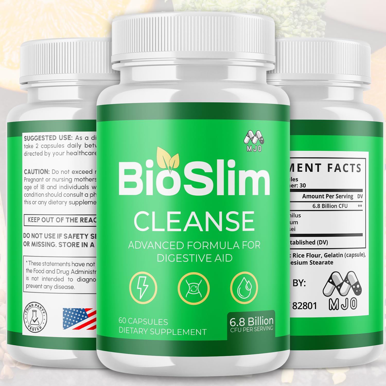 (3 Pack) Bioslim Cleanse Capsules, Official Bioslim Cleanse Supplement Pills with All Natural Ingredients, Advanced Active Health Lifestyle Formula with Premium Vitamins for Women & Men (180 Capsules) MJO uk supplements