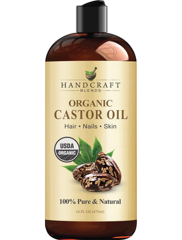 Handcraft Blends Organic Castor Oil for Hair Growth, Eyelashes and Eyebrows - 100% Pure Handcraft Blends uk supplements