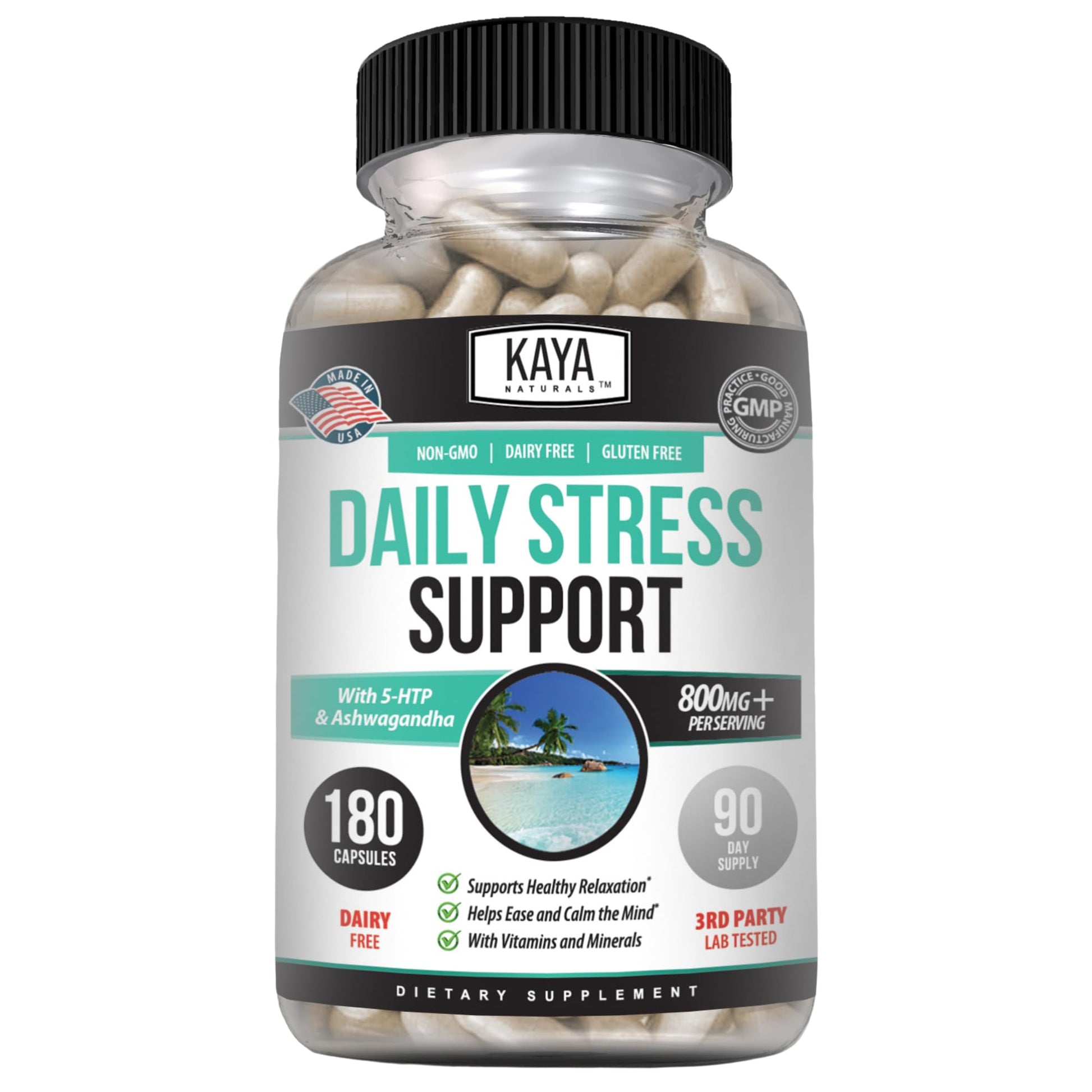 Kaya Naturals - Natural Herbal Support Vitamin Supplement are Designed to Help You find Balance and Relaxation in Your Daily Routine - Vitamin Supplement - 180 Capsules Kaya Naturals uk supplements