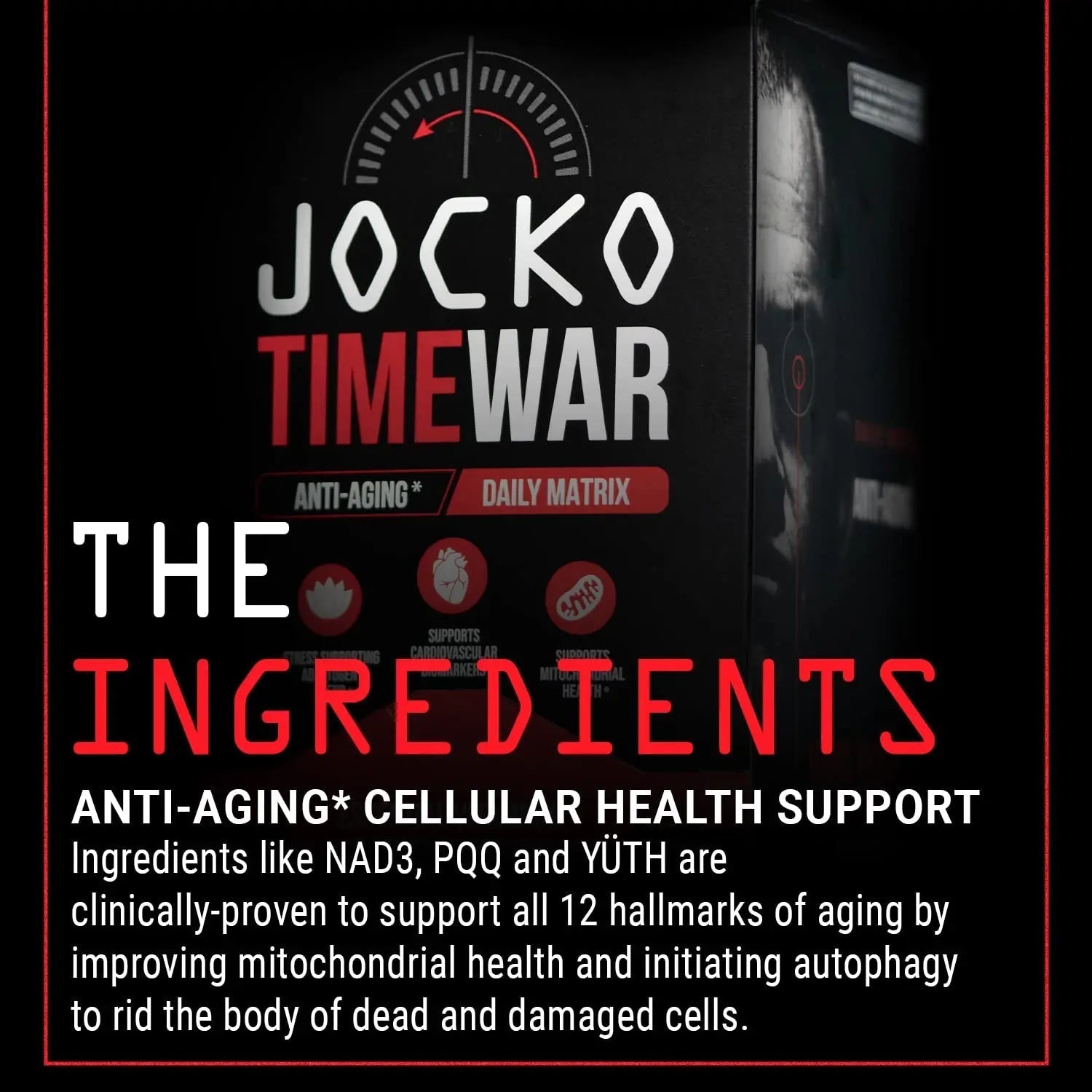Jocko Fuel TIME WAR - Multivitamin for Men & Women. NAD Supplement for Healthy Aging, Heart, Bone, & Eye Health. Essential Vitamins and Minerals Jocko Fuel uk supplements