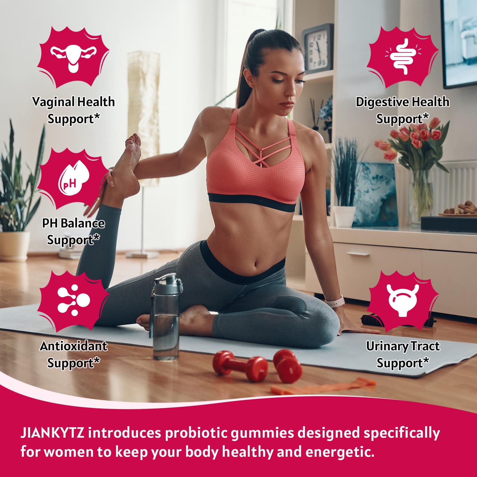 JIANKYTZ (2 Pack) Sugar Free Premium Feminine Balance Gummies for Women - Vaginal Health, Antioxidant, Digestive Health, PH Balance Support, Vaginal Probiotics for Women Gummies, Max Absorption JIANKYTZ uk supplements