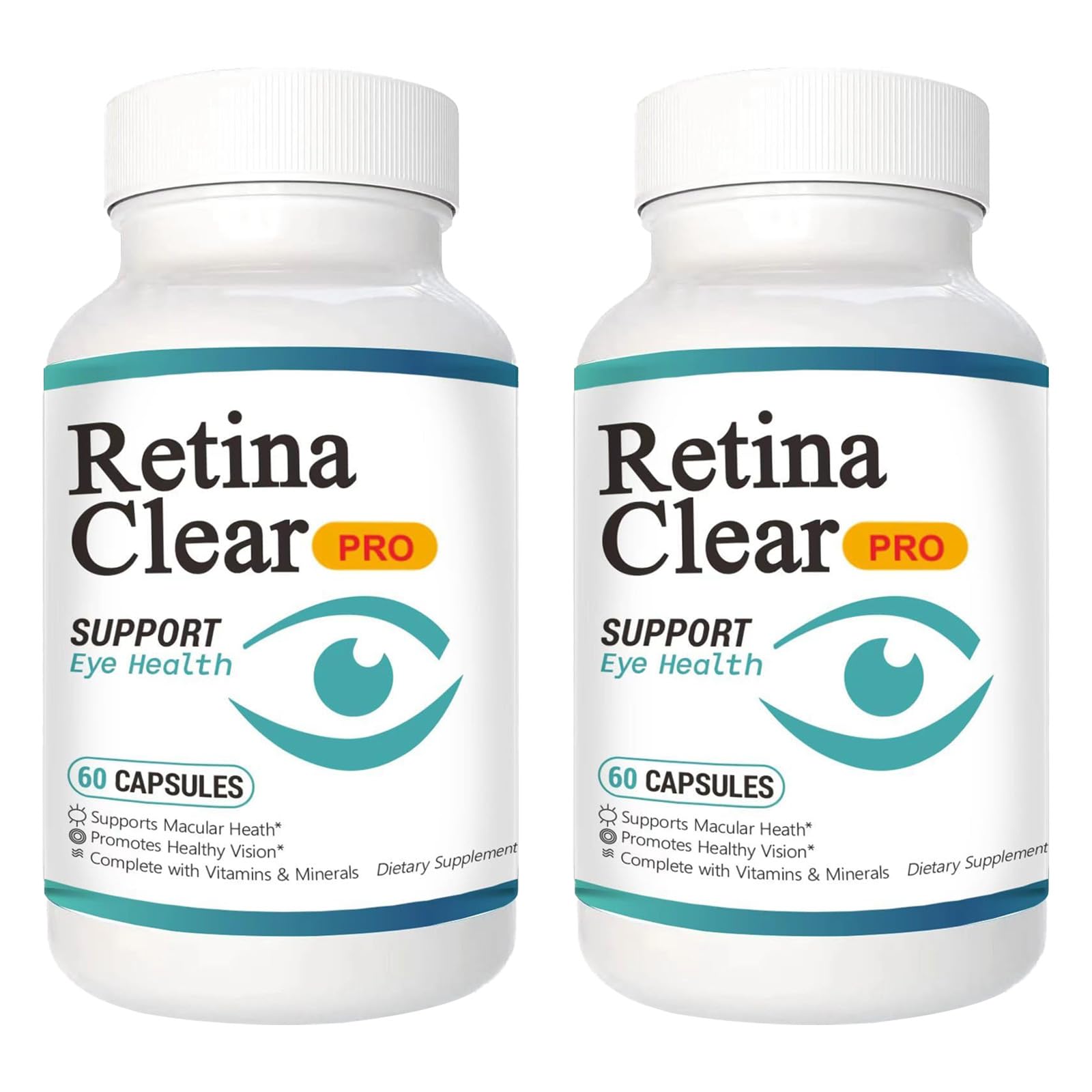 Vunexo Retina Clear Pro Eye Health Support Supplement, with Minerals and Vitamins, Lutein and Bilberry Extract Supports Visual Clarity, Eye Fatigue Relief & Focus（2PCS Vunexo uk supplements