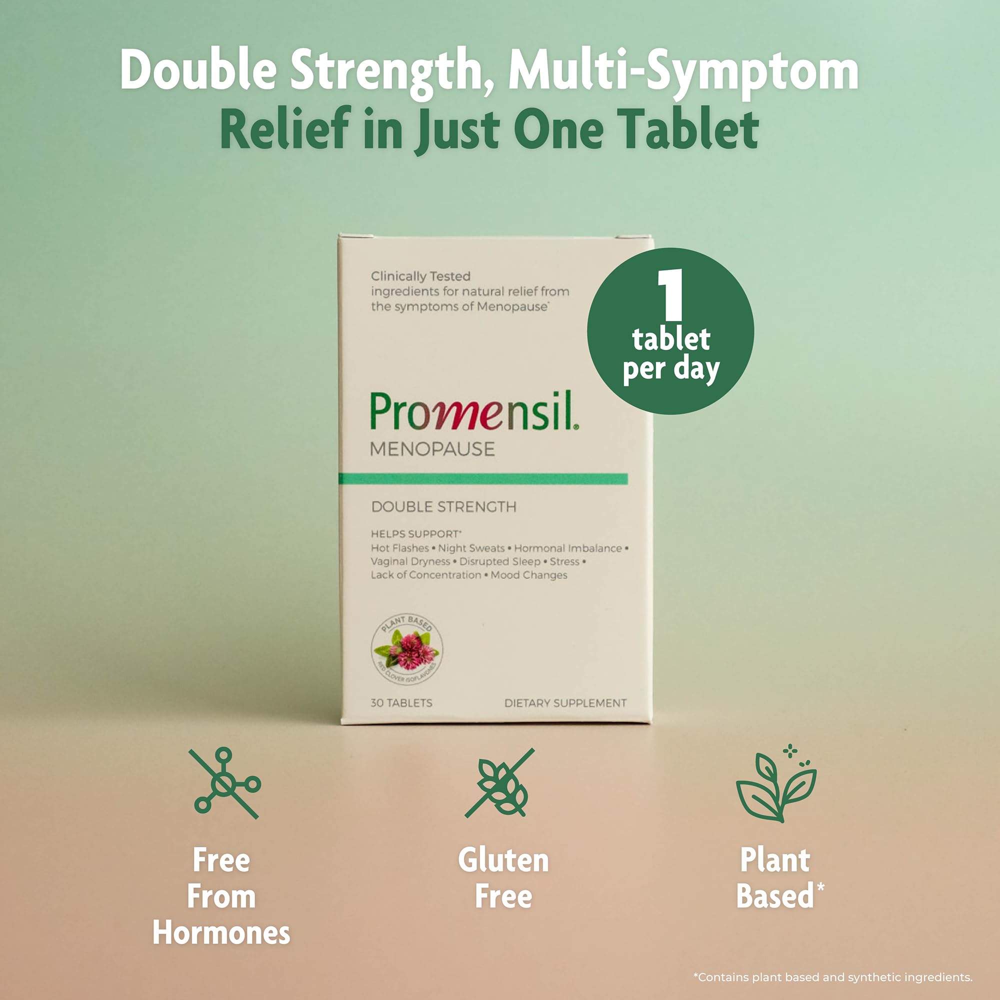 Promensil Menopause Double Strength - Menopause Supplements for Women, Red Clover Isoflavones, Helps Support Hot Flashes, Night Sweats, Restlessness - 30 Count Promensil uk supplements