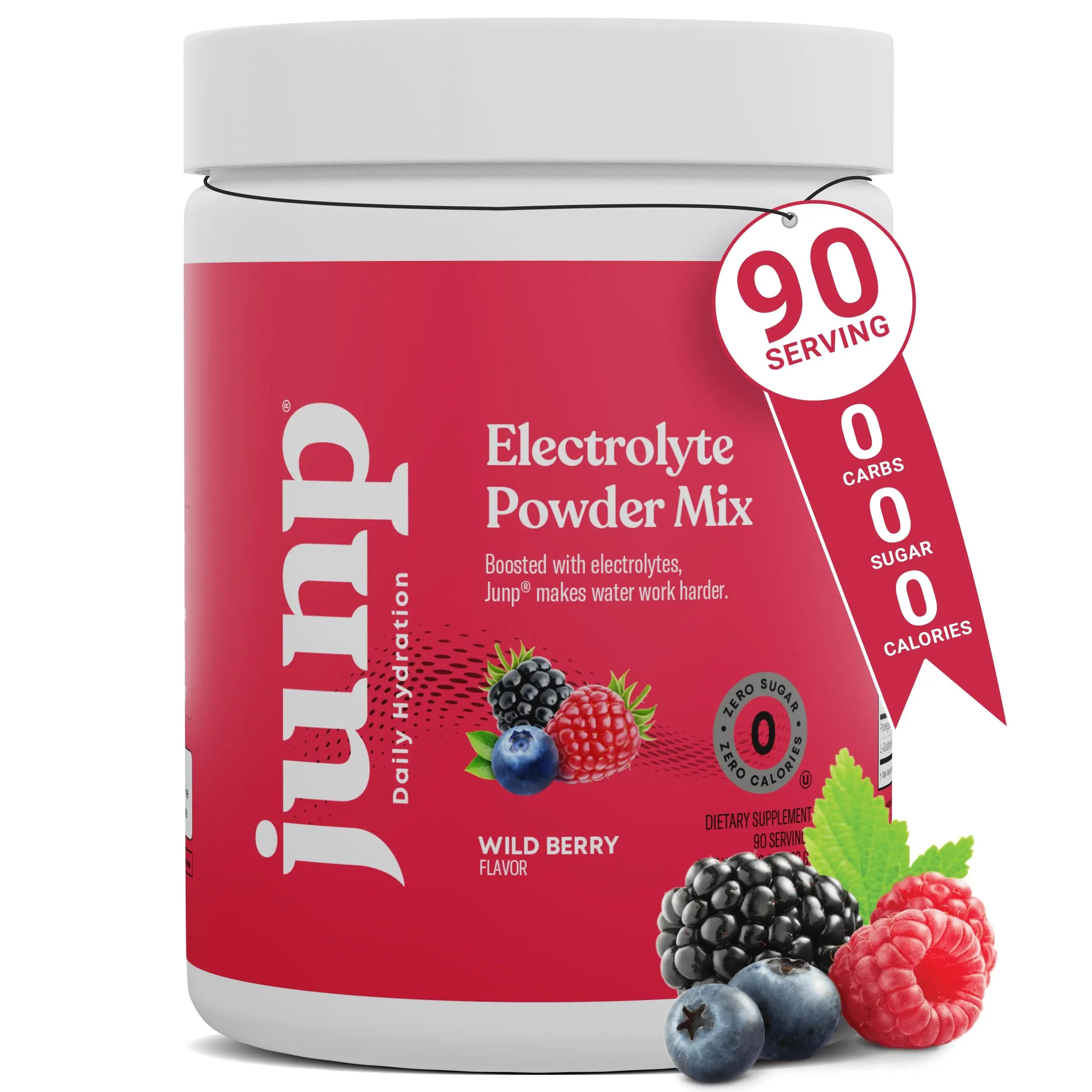 JUNP Electrolytes Powder No Sugar No Carbs, Wild Berry Fruit Flavor Keto Electrolyte Drink Mix - Potassium & Salt Hydration Powder Electrolytes, Zero Calorie Sugar Free Electrolyte Powder, 90 Servings JUNP uk supplements