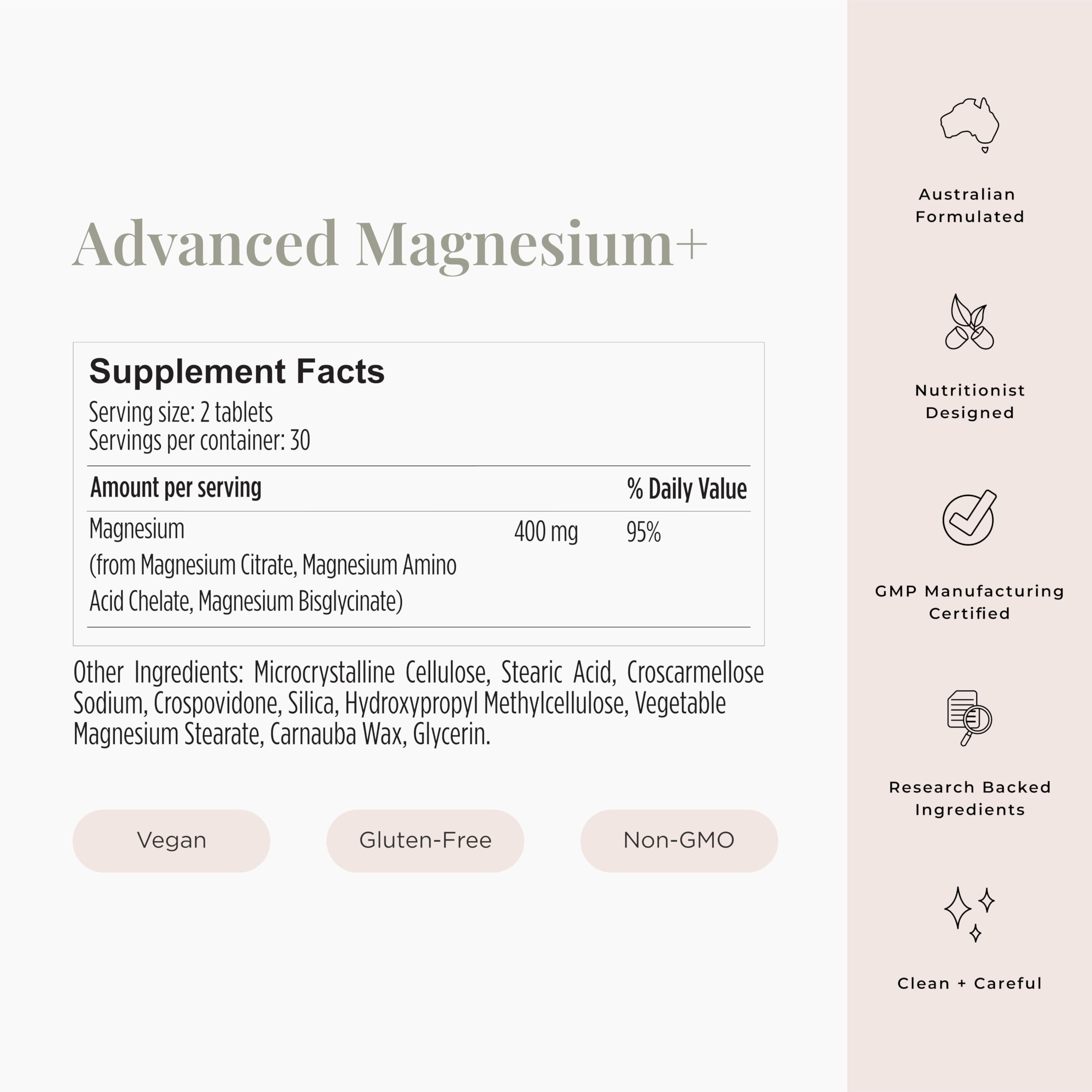JSHealth Vitamins Advanced Magnesium Supplements with Magnesium Glycinate & Citrate for Muscle Relaxation (60 Tablets) JSHealth uk supplements