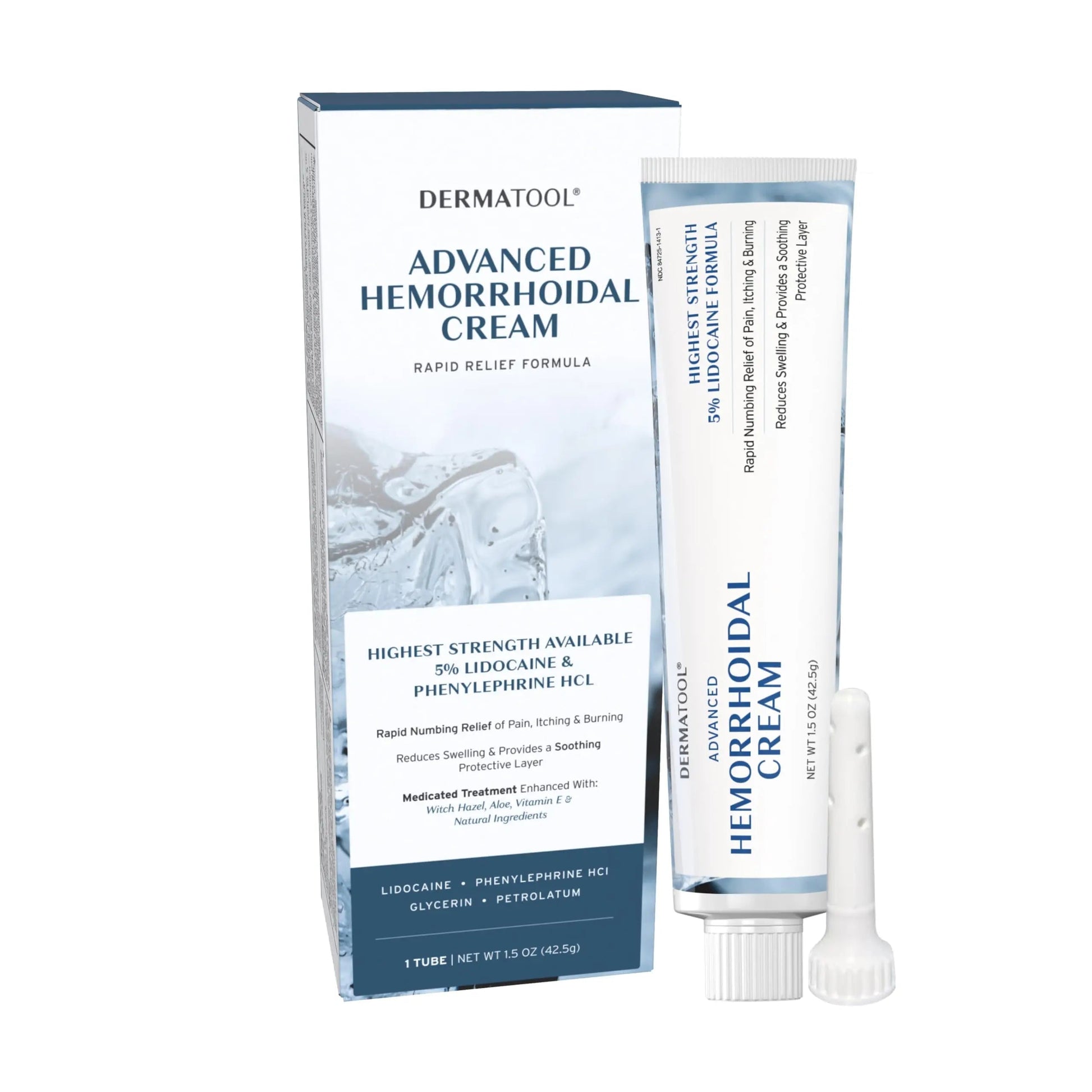 Hemorrhoid Treatment - Advanced Hemorrhoid Cream 5% Lidocaine & Phenylephrine - Hemorrhoid Shrinking Treatment - Rapid Relief of Pain, Swelling, Bleeding, Itching and Burning - Fissure & Hemorrhoids DERMATOOL uk supplements