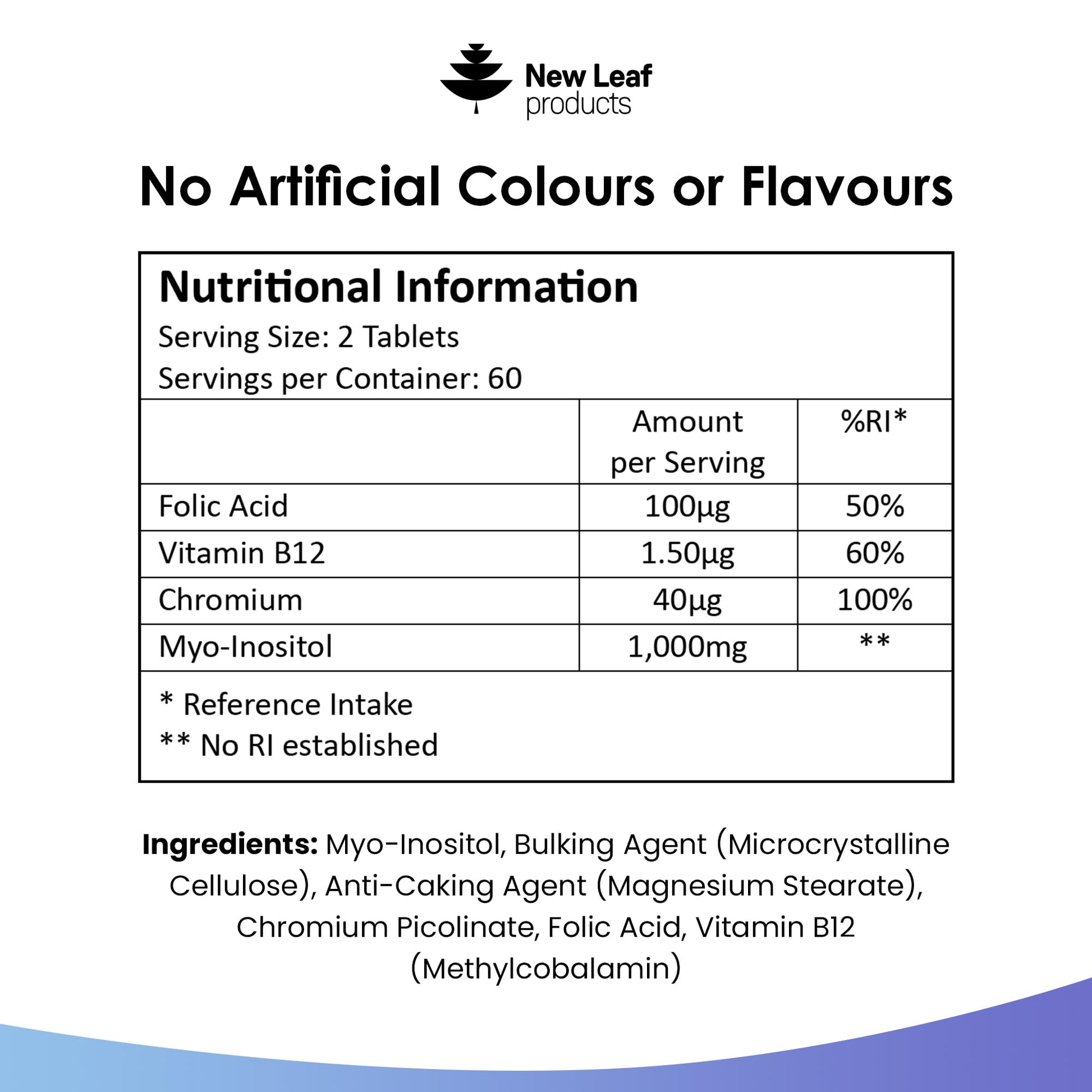 Myo-Inositol PCOS Supplement - Myo Inositol Tablets PCOS Supplement Enriched NEW LEAF PRODUCTS uk supplements