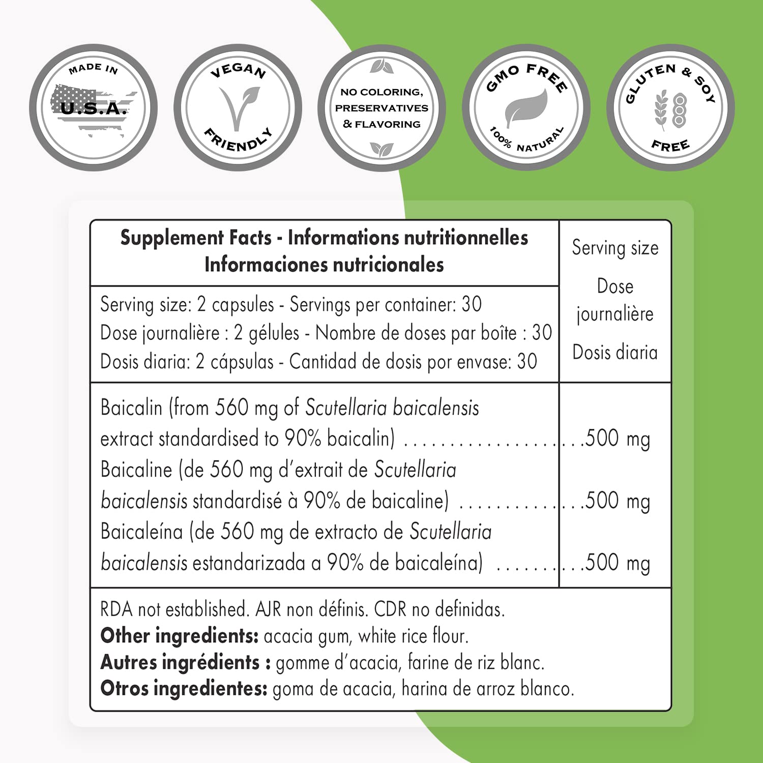 Supersmart - 90% Baicalin 500mg per Day (Scutellaria Baicalensis) - Chinese Skullcap Supersmart uk supplements