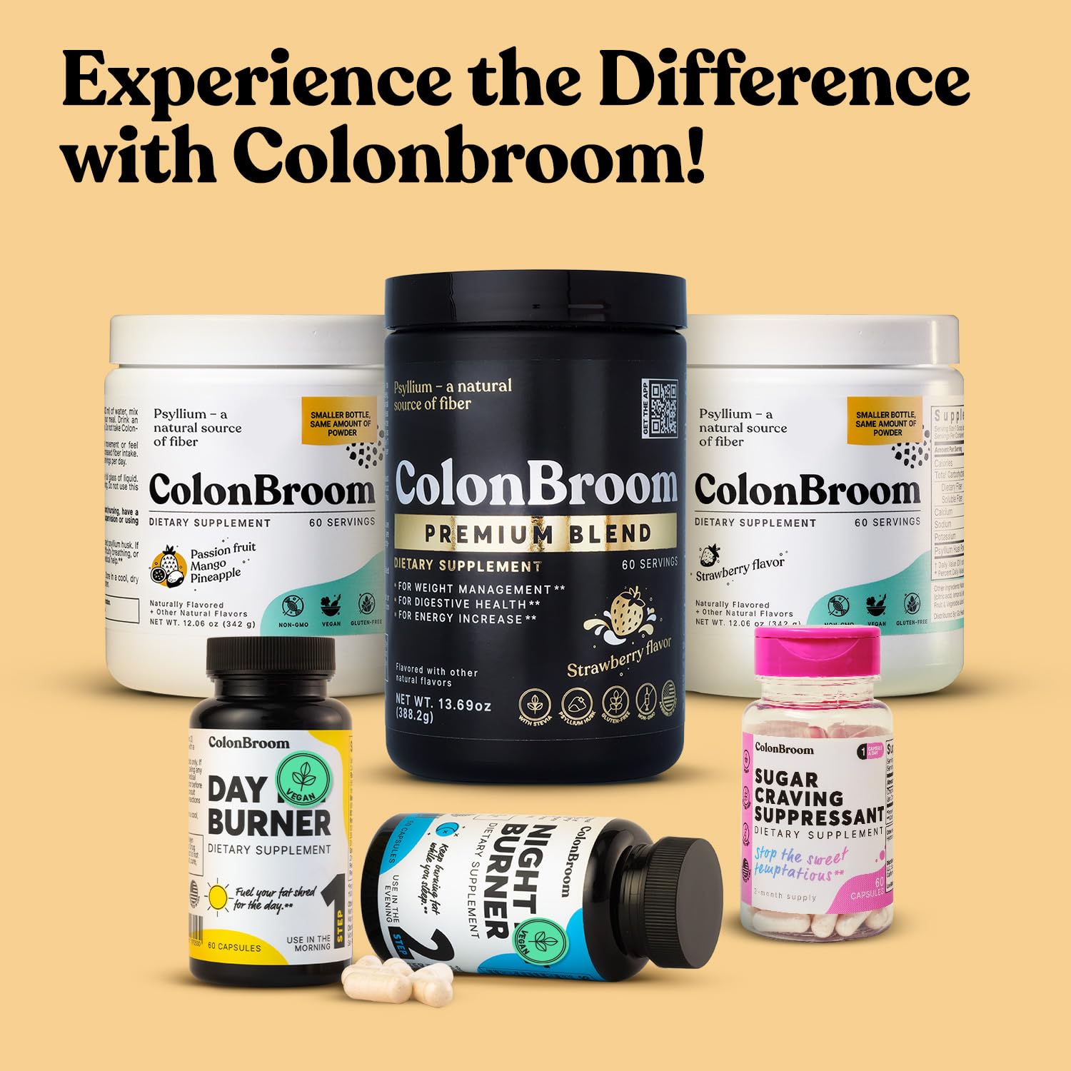 ColonBroom Premium Psyllium Husk Powder (Strawberry) - Colon Cleanse for Bloating ColonBroom uk supplements