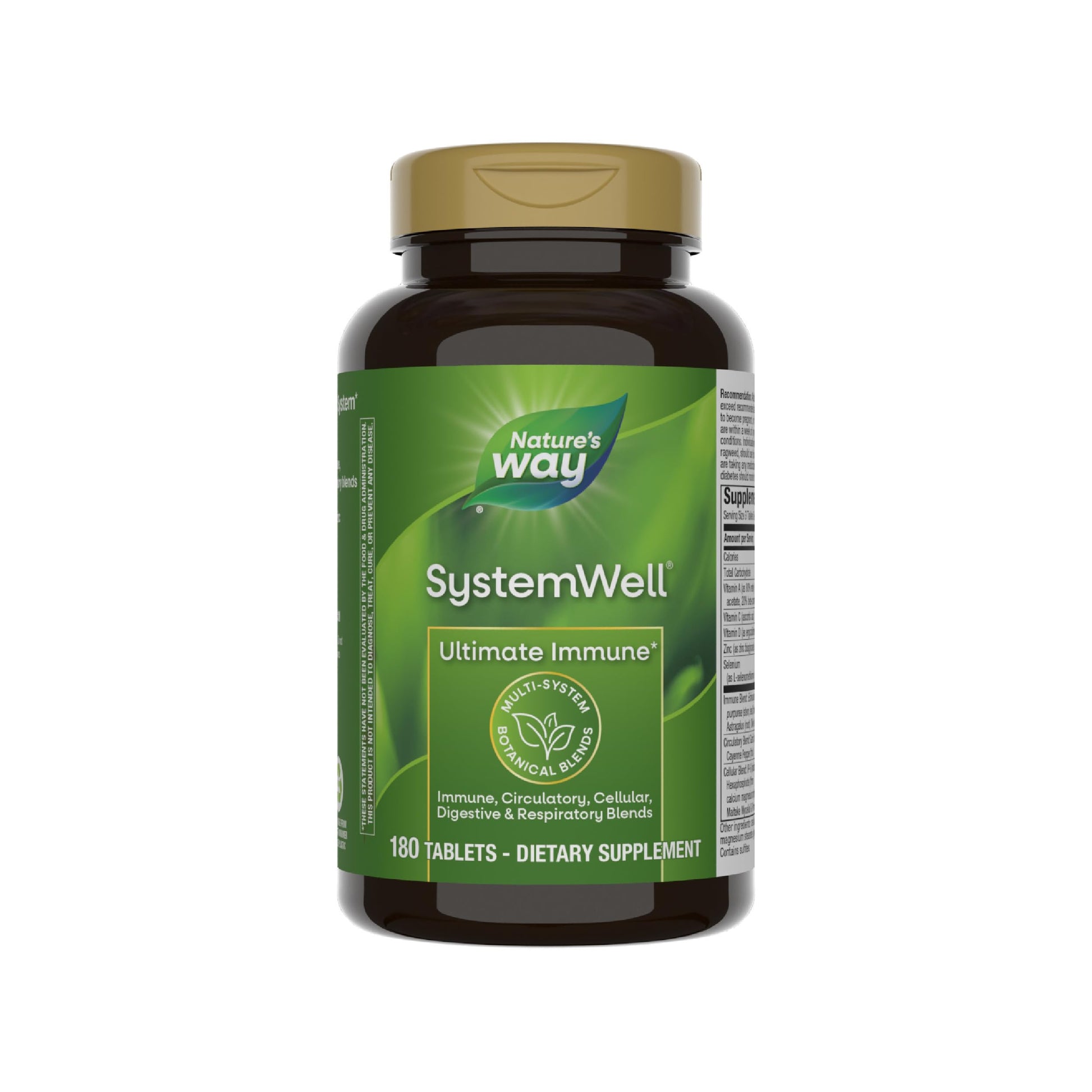 Nature's Way Systemwell Ultimate Immune* with Vitamins C, A, D, Zinc, & Selenium, Multi-System Botanical Blends Including Immune, Respiratory, Digestive & Circulatory, 180 Tablets (Packaging May Vary) Nature's Way uk supplements