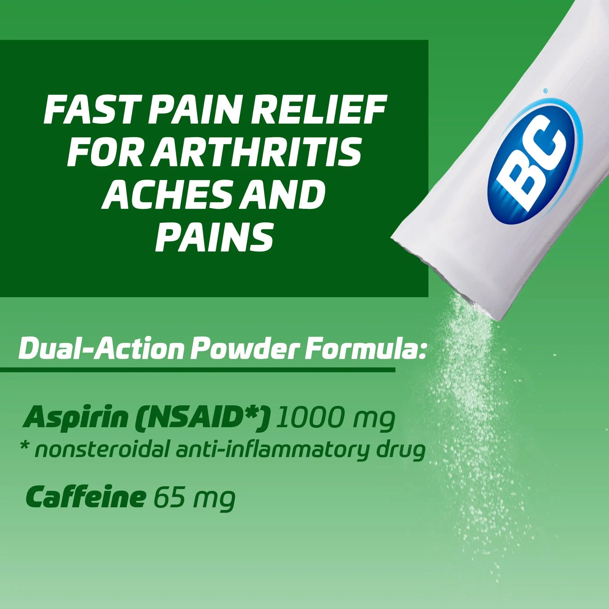 BC Powder | Fast Pain Relief | Arthritis | Aspirin (NSAID) & Caffeine | 50 Count and BC Powder | Fast Pain Relief | Aspirin (NSAID) & Caffeine | 50 Count BC uk supplements