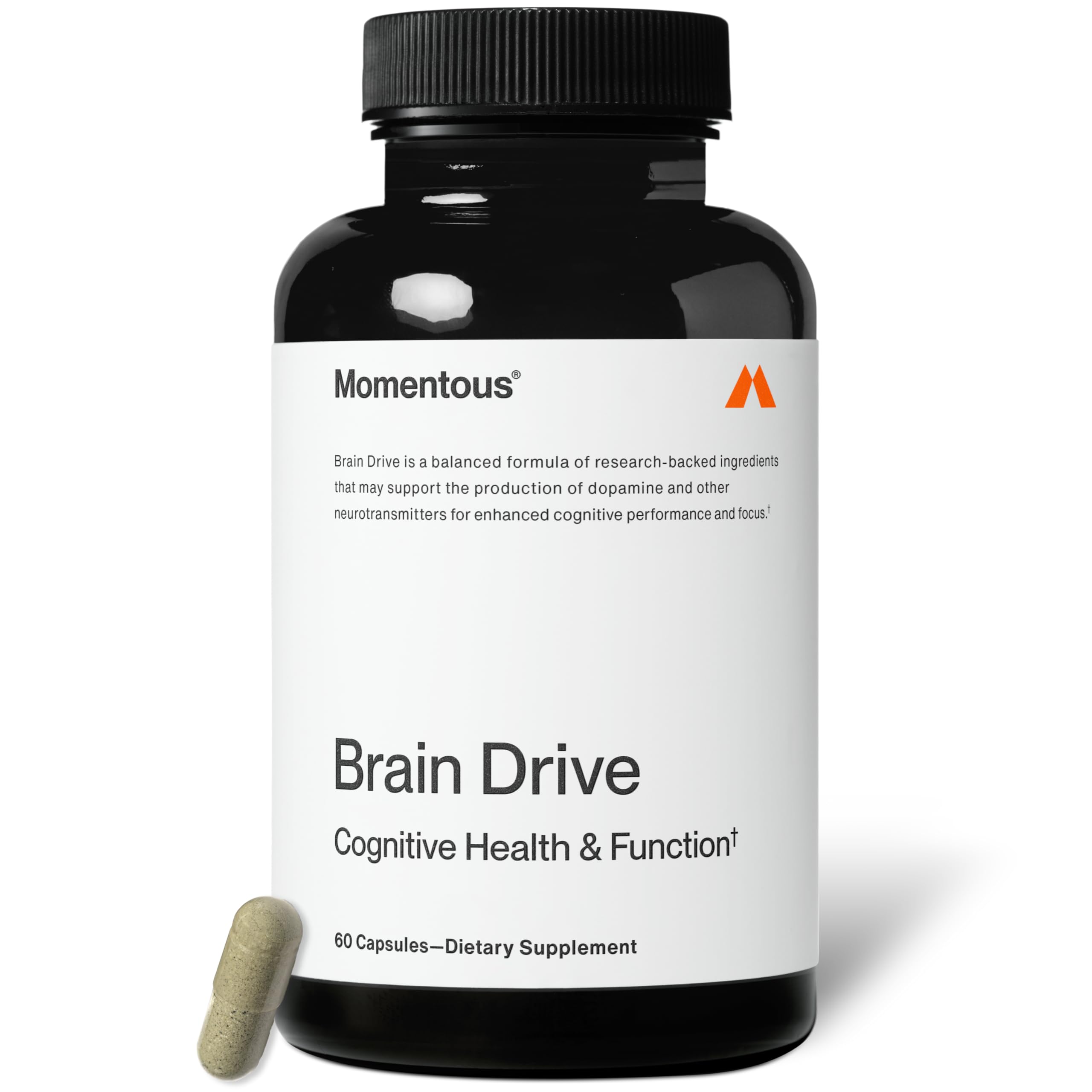 Momentous Brain Drive Nootropic Supplement - Brain Supplement for Memory & Focus Support - NSF Certified for Sport - GMO- & Gluten-Free - 30 Servings Momentous uk supplements