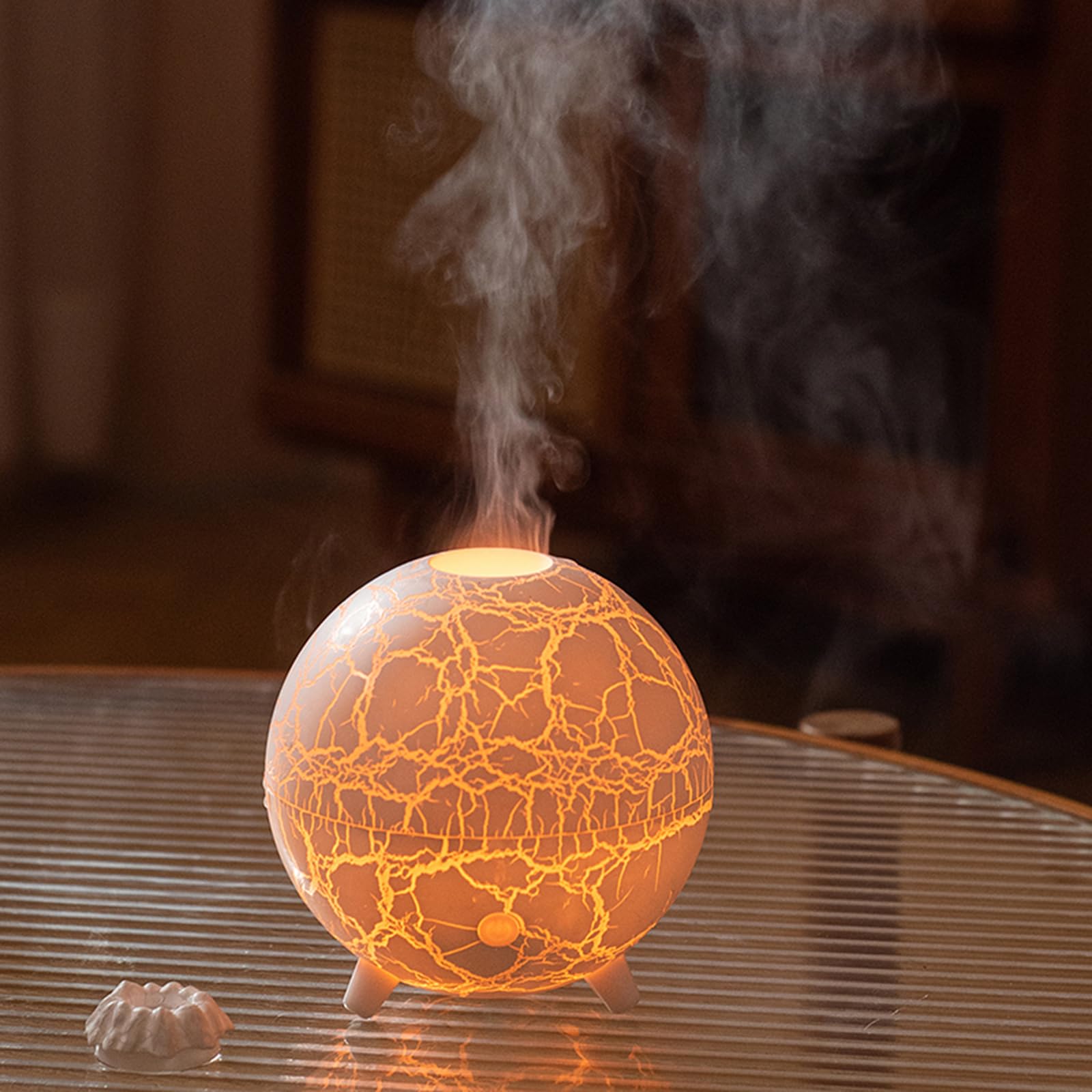 Volcano Humidifier Flame Aromatherapy Diffuser, 7 Colors Flame 200ml Essential Oil Diffusers cjc uk supplements