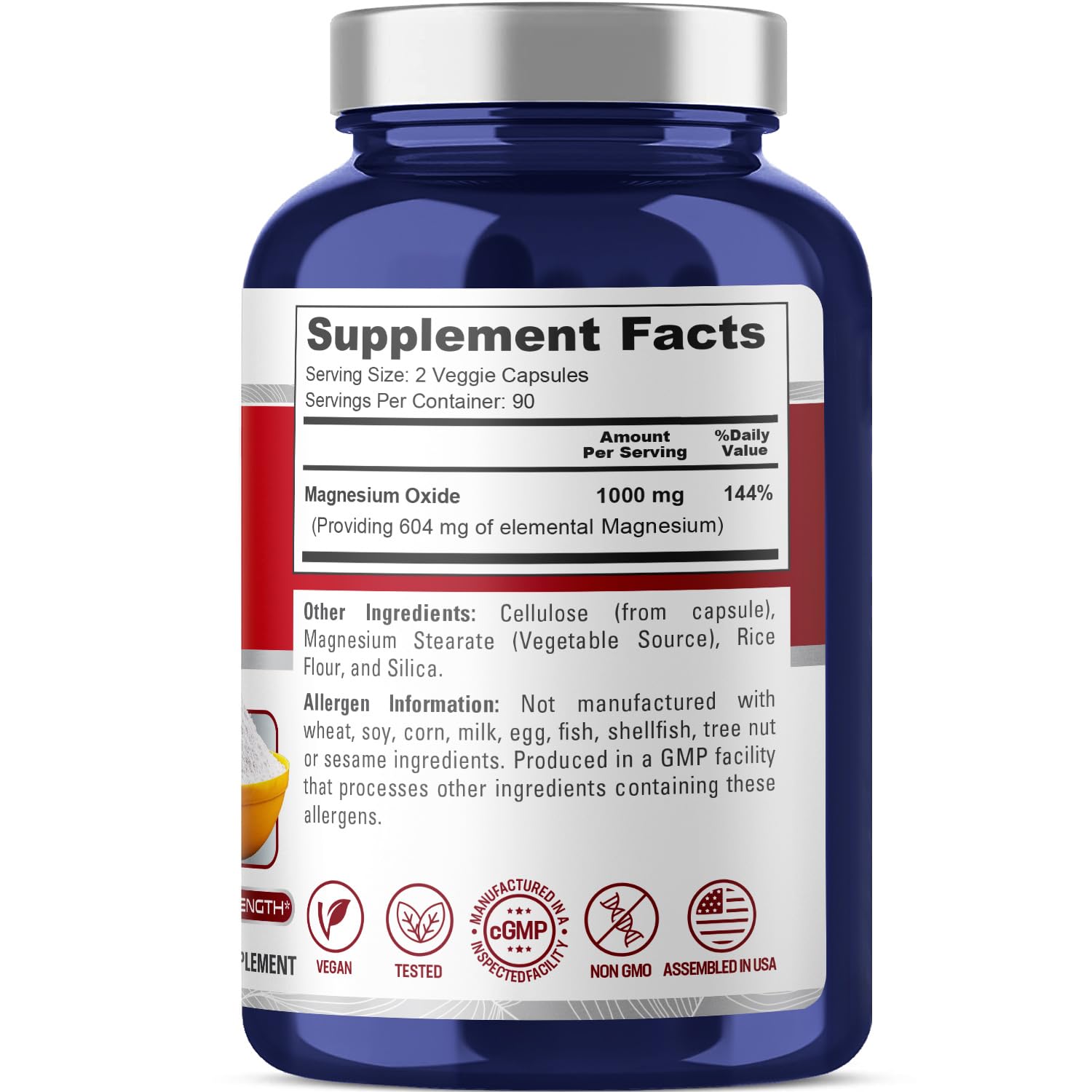 NusaPure Magnesium Oxide 1,000mg per Serving 180 Veggie Caps (Non-GMO, Vegan) NusaPure uk supplements