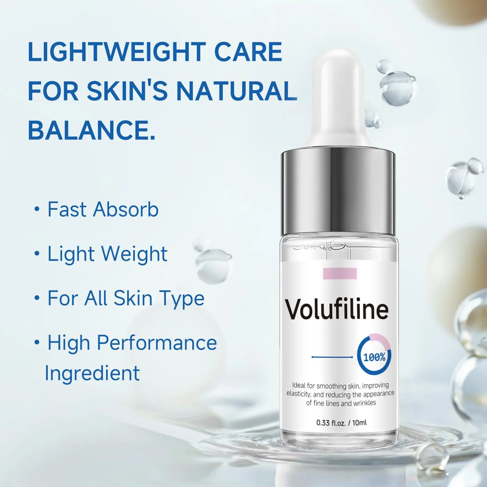 Volufiline Serum, Volufiline Under Eye Serum, Cosmetic Grade Ampoule for Skin Elasticity Improvement, Face & Body Fine Lines, Hydrating Texture, 10ml*2 GUDE GUDE uk supplements
