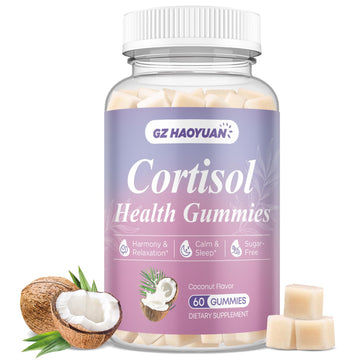 Cortisol Gummies for Women - Cortisol Supplements with Magnesium Glycinate, Ashwagandha, L-Theanine, Vitamin B Complex for Relaxation, Sleep, Calm Mood & Focus - Vegan, Sugar Free Coconut Flavor GZ HAOYUAN uk supplements