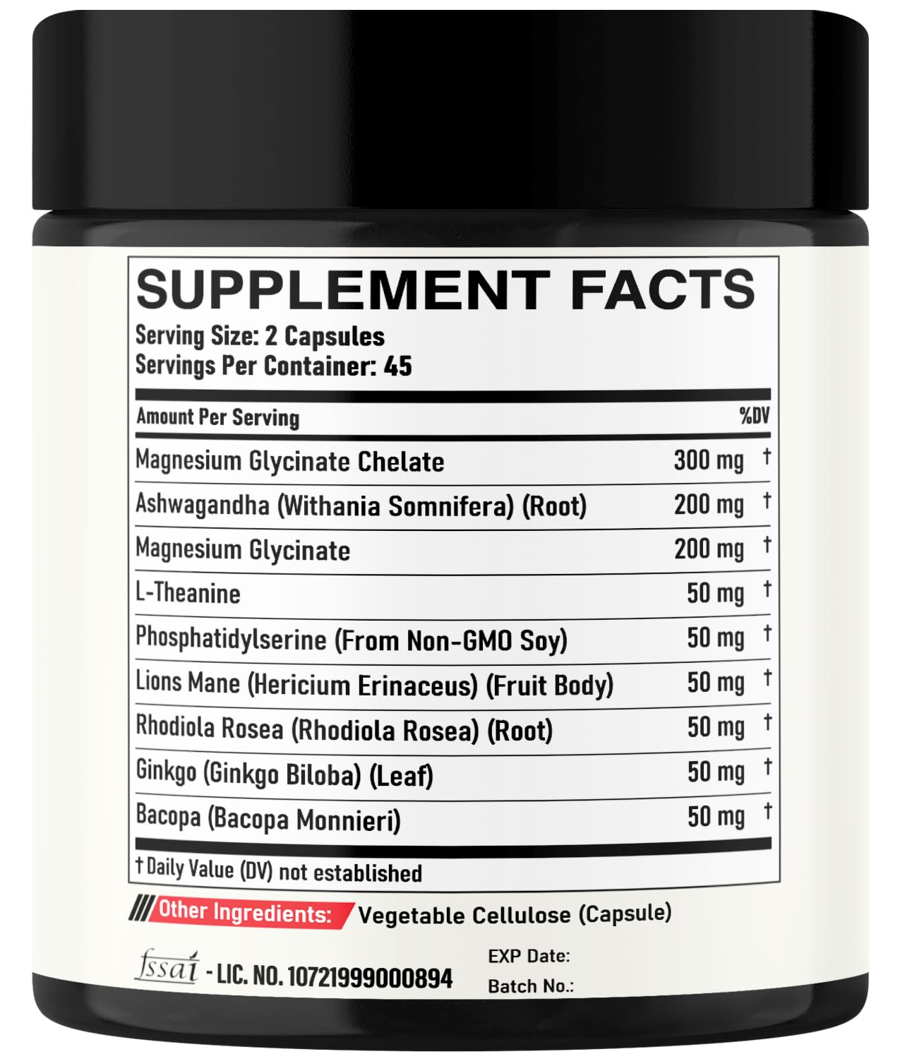 DEDICAD 9in1 Cortisol Supplement - Ashwagandha and Magnesium Glycinate and Chelate - Brain Health & Restful Night & Mood Balance - 90 Capsules Supply 45 Days DEDICAD uk supplements