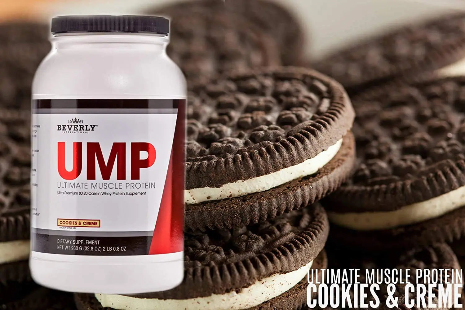 Beverly International UMP Protein Powder, Cookies & Cream. Unique Whey-Casein Ratio Builds Lean Muscle. Easy to Digest. No Bloat. (32.8 oz) 2lb .8 oz Beverly International uk supplements