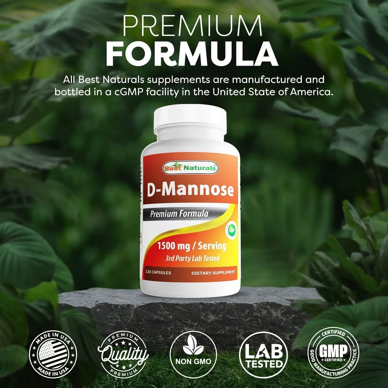 Best Naturals D-Mannose Capsules - Urinary Tract Cleanse Supplement 1500mg/Serving - 120 Count Best Naturals uk supplements