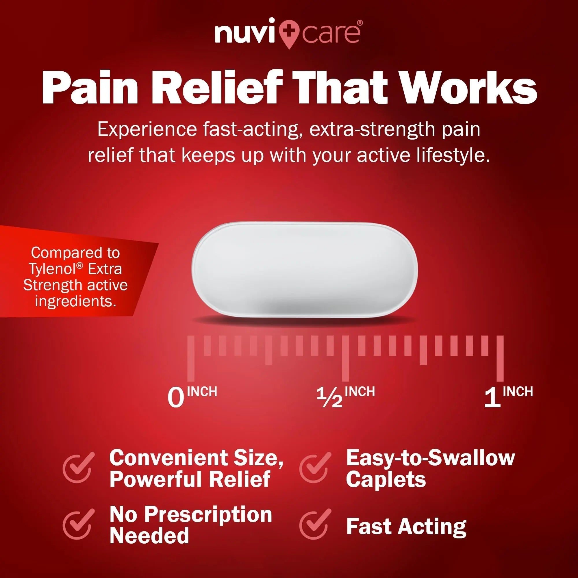 NUVICARE Acetaminophen 500mg Extra Strength Pain Relief - Compare to Tylenol Extra Strength Pain Reliever & Fever Reducer - 500mg Tablets for Adults for Headaches (100 Caplets) NUVICARE uk supplements