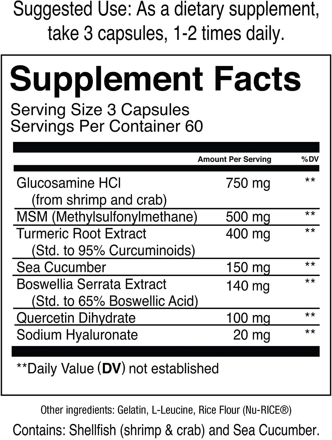 Jocko Fuel Joint Support Supplement - Glucosamine MSM for Joint Pain, Mobility, & Flexibility w/Turmeric & Boswellia (180 Capsules) Jocko Fuel uk supplements
