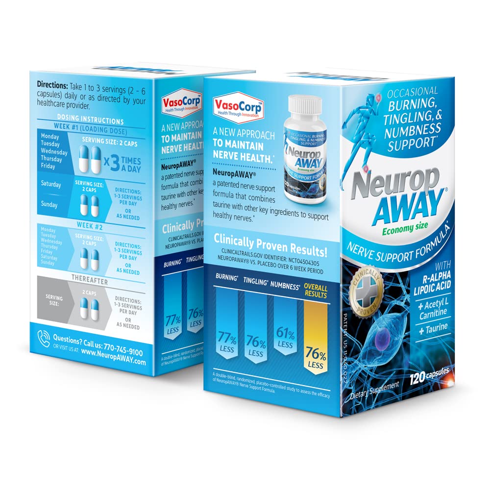 NeuropAWAY Nerve Support Formula, a Patented, Clinically Proven Formula to Strengthen Nerve Health NeuropAWAY uk supplements