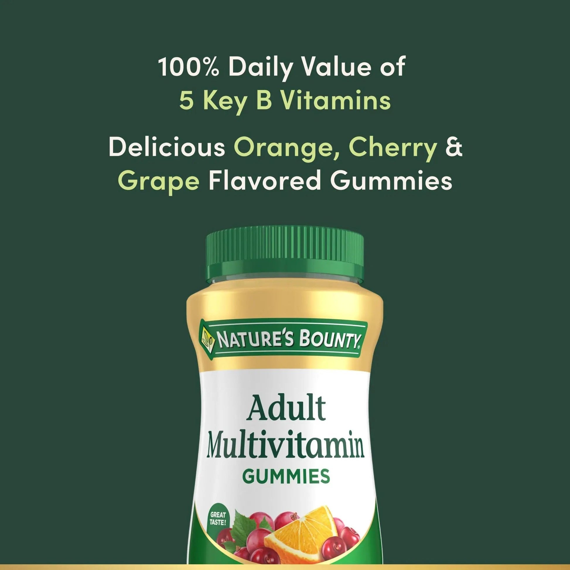 Nature's Bounty Adult Multivitamin Gummies, Vitamin Supplement, Daily Nutritional Needs, Orange, Cherry and Grape Flavor, 75 Gummies Nature's Bounty uk supplements