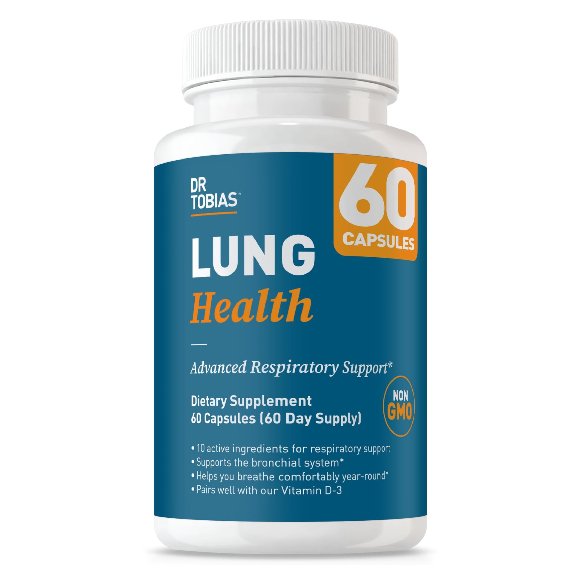 Dr. Tobias Lung Health - Lung Support Supplement with Vitamin C, Butterbur, Quercetin & Bromelain | Lung Cleanse & Detox Formula for Bronchial & Respiratory System Non-GMO (60 Capsules, 60 Servings) Dr. Tobias uk supplements