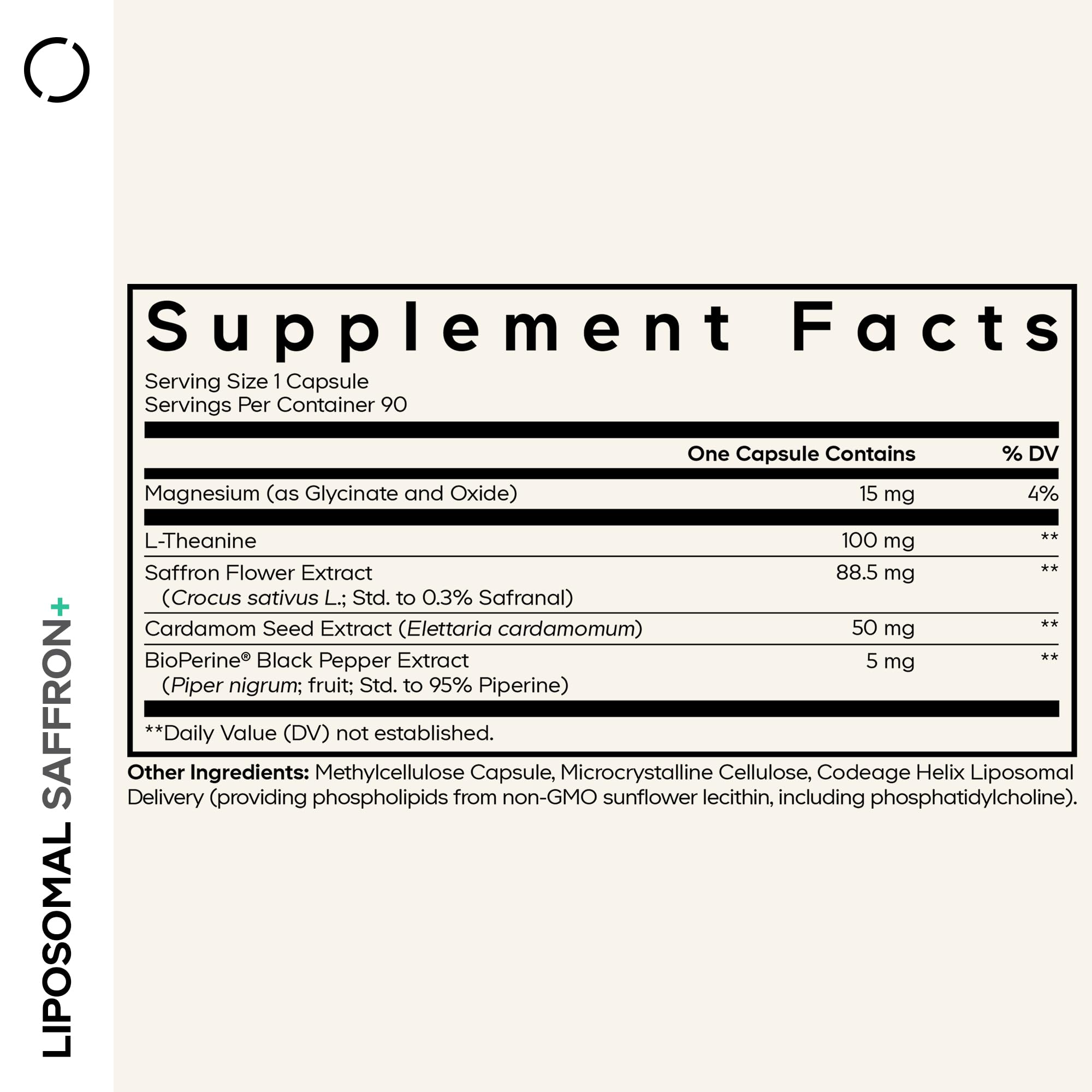 Codeage Liposomal Saffron+ Supplement - Saffron Extract, Magnesium, L-Theanine, Cardamom, BioPerine - 3-Month Supply - Kesar Spice, Liposomal Delivery - Non-GMO - 90 Capsules Codeage uk supplements
