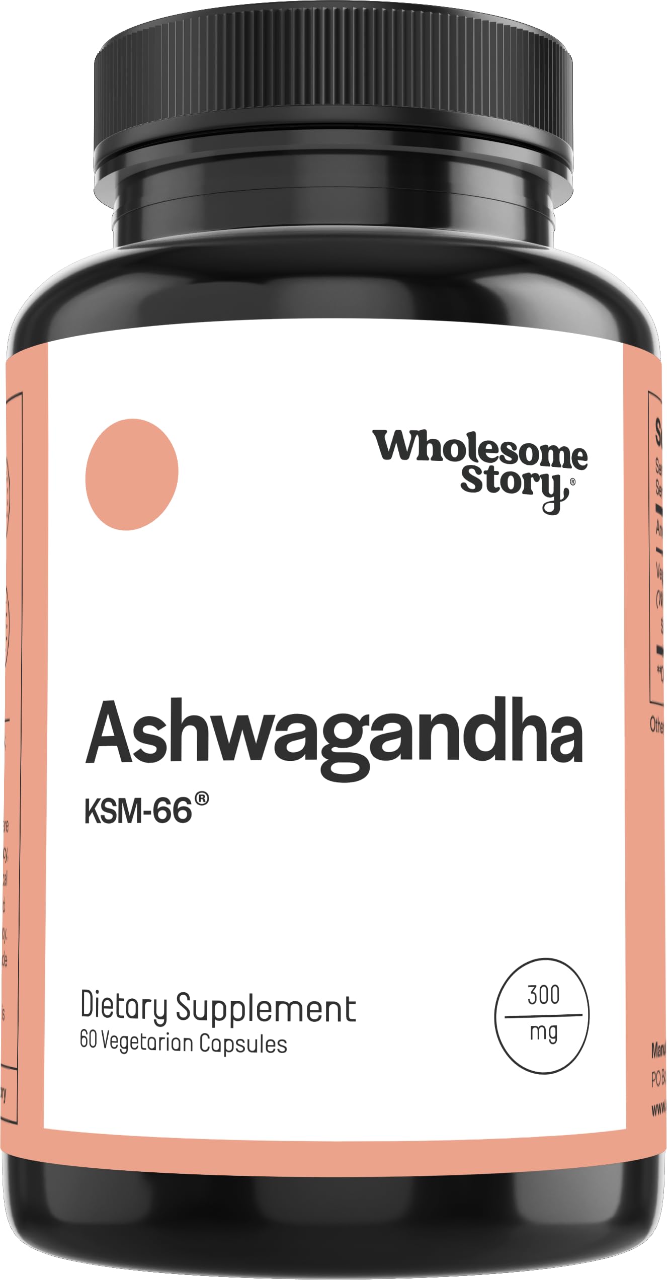Vegan KSM 66 Ashwagandha Capsules| High Potency 5% Withanolides | Ashwagandha Root Extract Supplements | Ashwagandha 300mg | Stress Management & Well Being Support | 60 Ashwaganda Pills Wholesome Story uk supplements