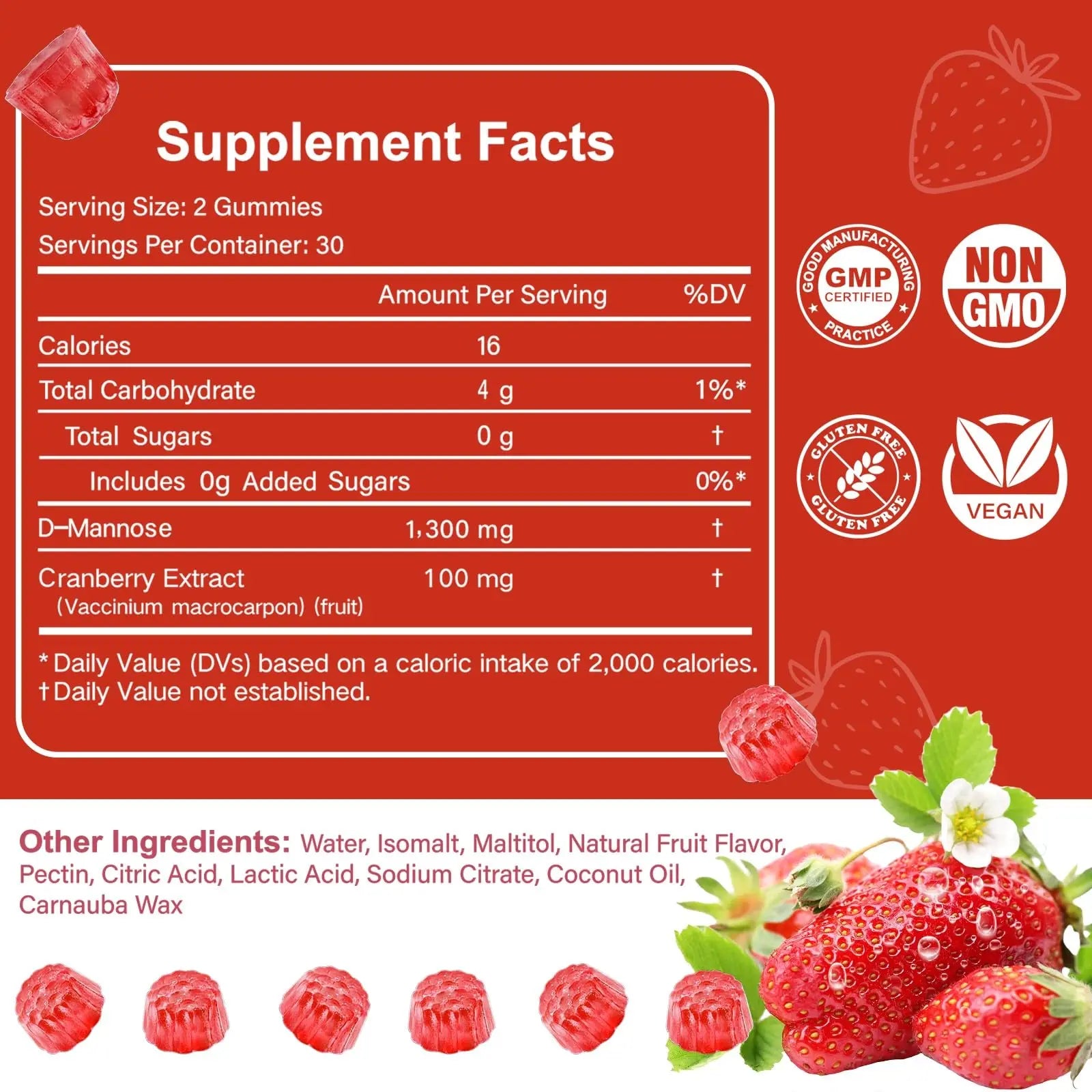 HFELIZ D Mannose with Cranberry Gummies, D-Mannose Supplements 1300mg for Women, Support Natural Urinary Tract & Bladder Health, Sugar-Free, 60 Count HFELIZ uk supplements