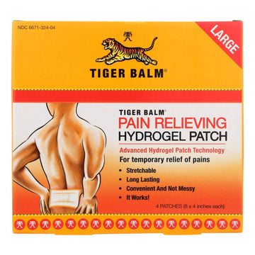 Tiger Balm Pain Relieving Patch Large, 4 Count (Pack of 6) Tiger Balm uk supplements