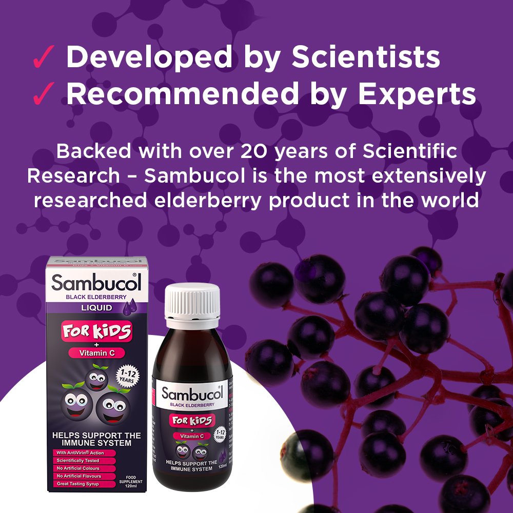 Sambucol Kids 120 ml For Immune Support, Drop Sambucol uk supplements