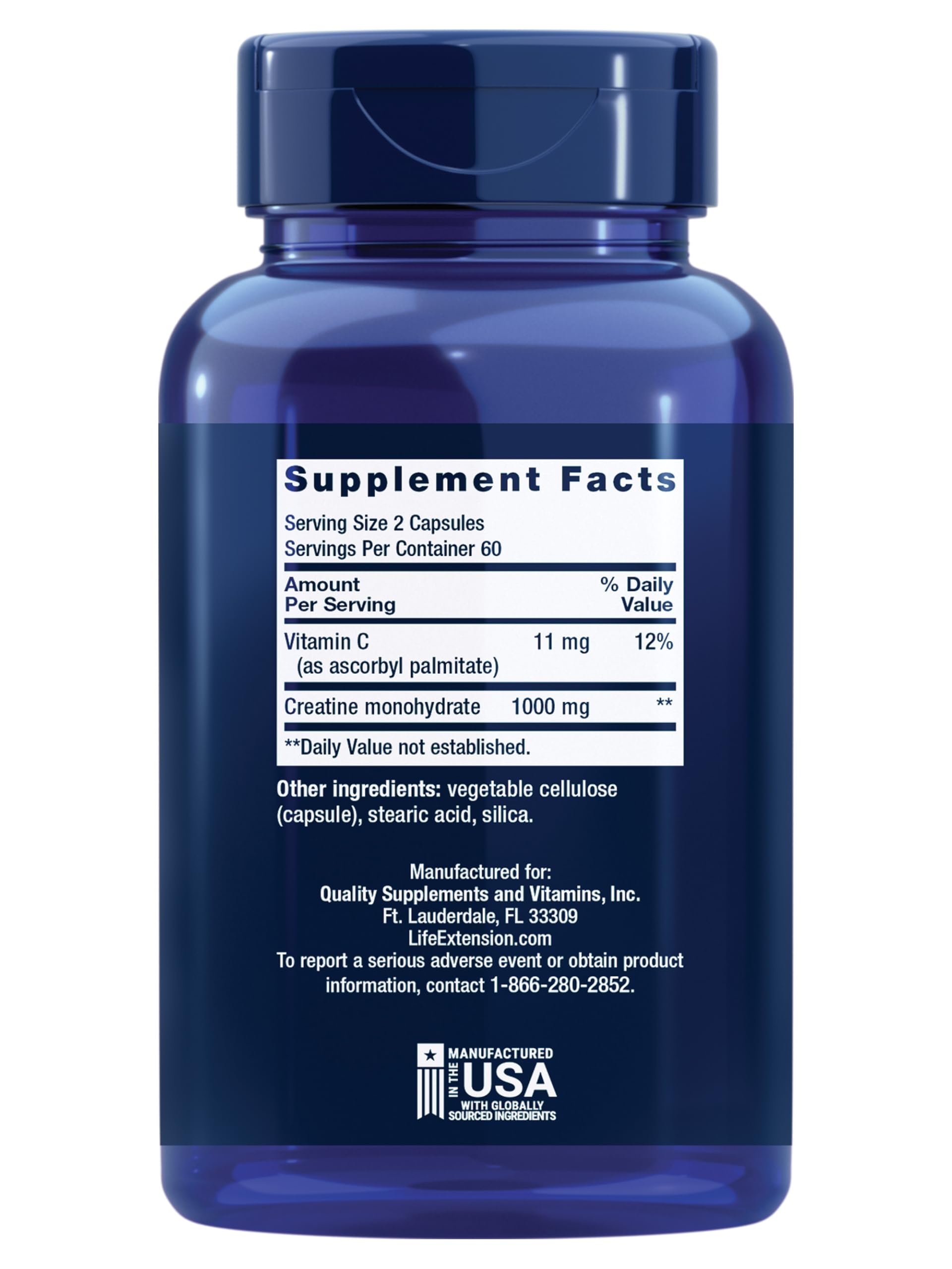 Life Extension Creatine Capsules – Creatine Monohydrate – Promotes Strength, Lean Muscle, Healthy Endurance – Non-GMO, Gluten-Free – 120 Capsules Life Extension uk supplements