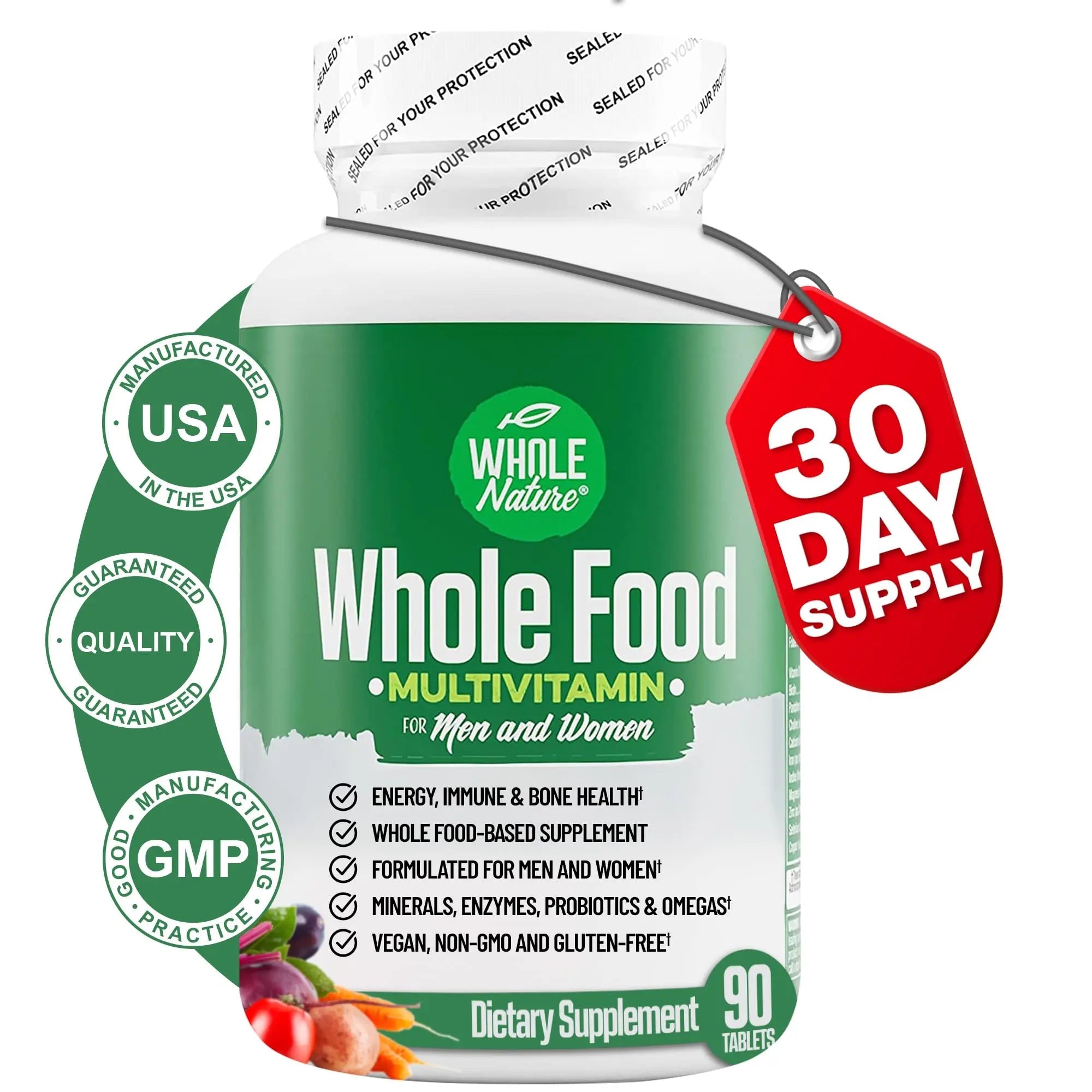 Whole Nature Whole Food Multivitamin for Men and Women Complete Daily Superfood Vitamins Plus Minerals Digestive Enzymes Whole Nature uk supplements