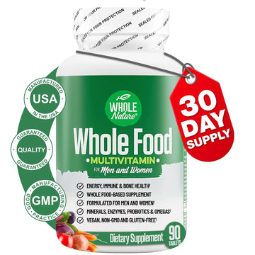 Whole Nature Whole Food Multivitamin for Men and Women Complete Daily Superfood Vitamins Plus Minerals Digestive Enzymes Whole Nature uk supplements