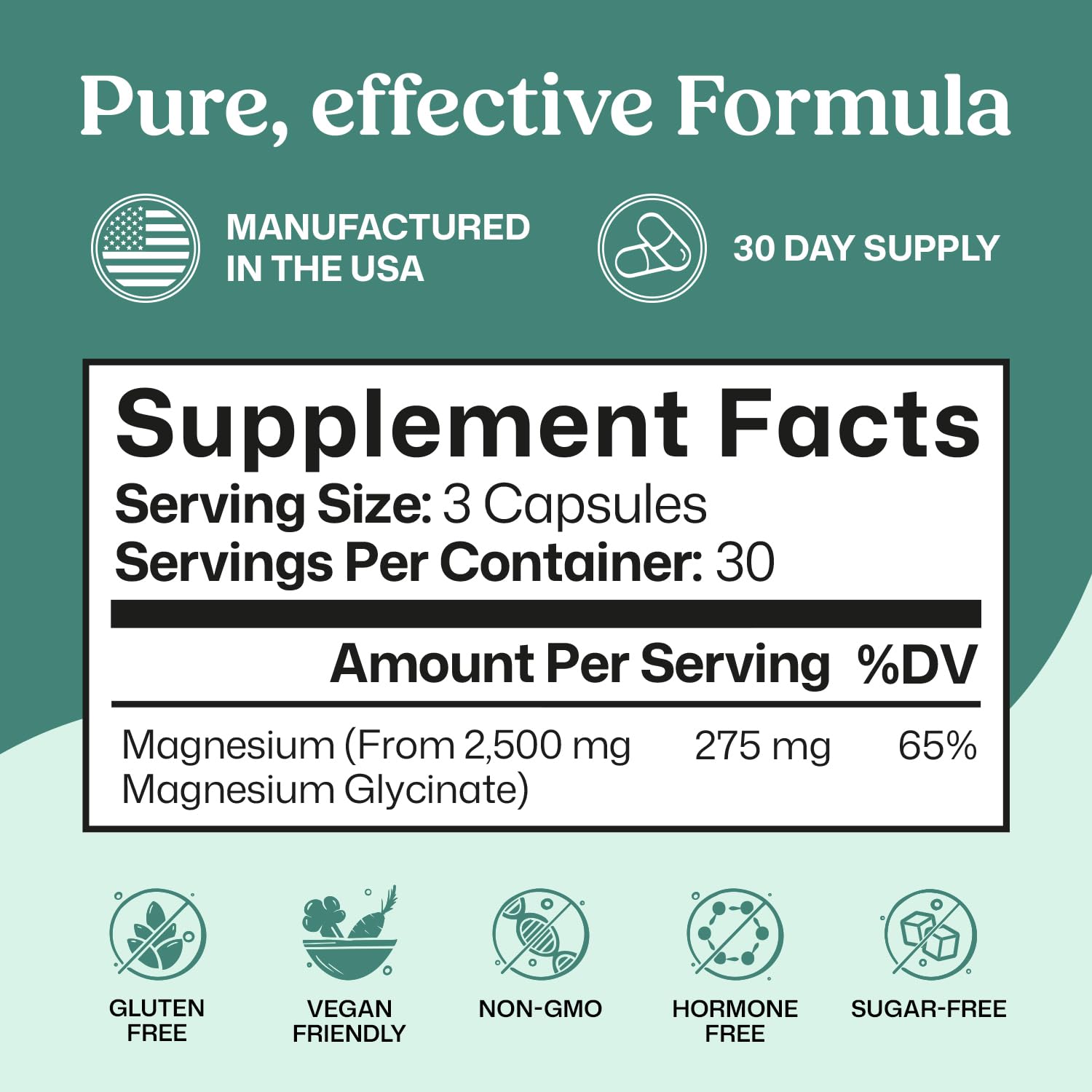 ColonBroom Pure Magnesium Glycinate Capsules | Supplement for Sleep, Heart & Muscle Support | Non-GMO, Gluten Free, Vegan & Sugar-Free | 1 Month Supply (90 Capsules) ColonBroom uk supplements