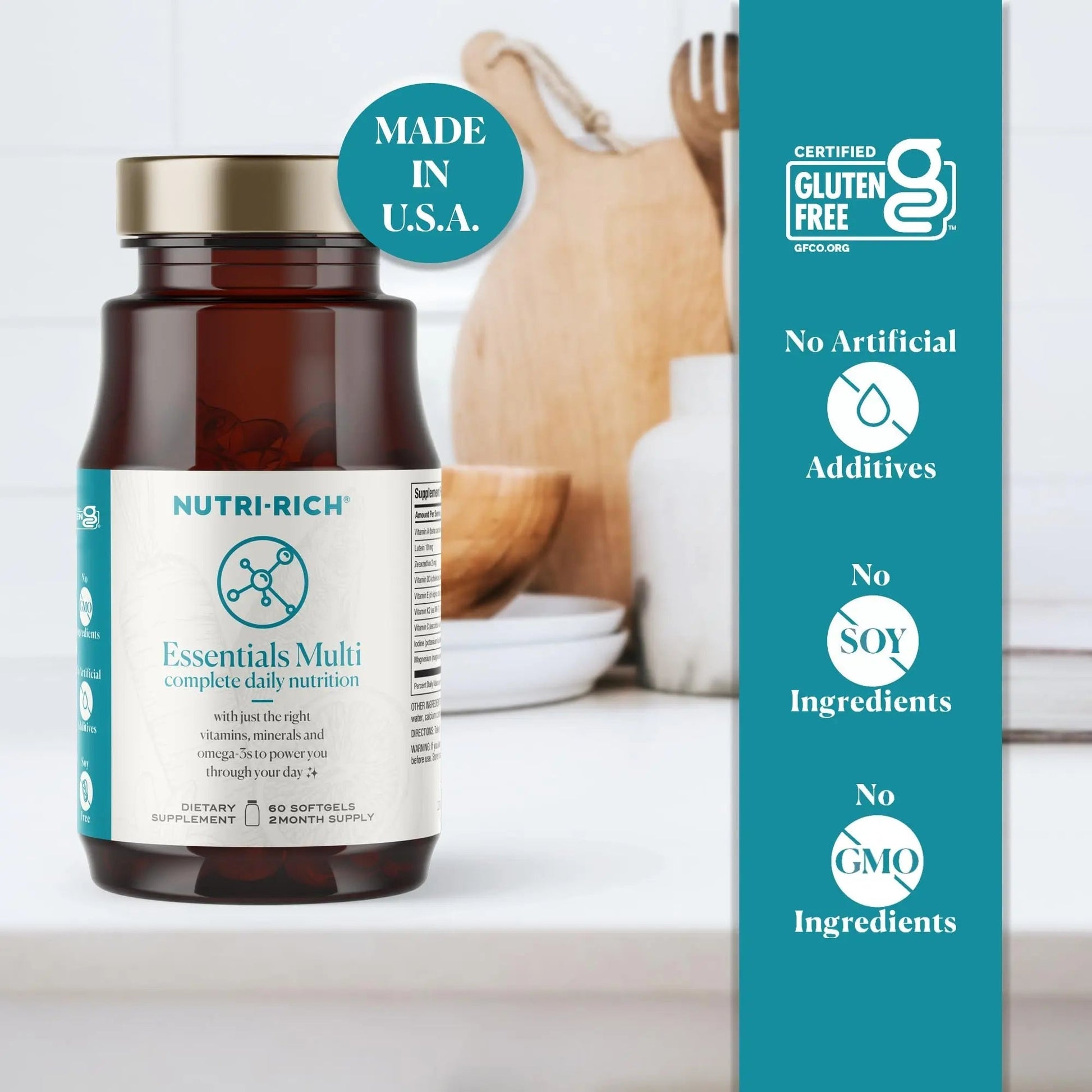 Nutri-Rich Essentials Multi | Multivitamin Supplement with Fish Oil Omega-3 for Men and Women, Supports Energy, Immune Health Nutri-Rich uk supplements
