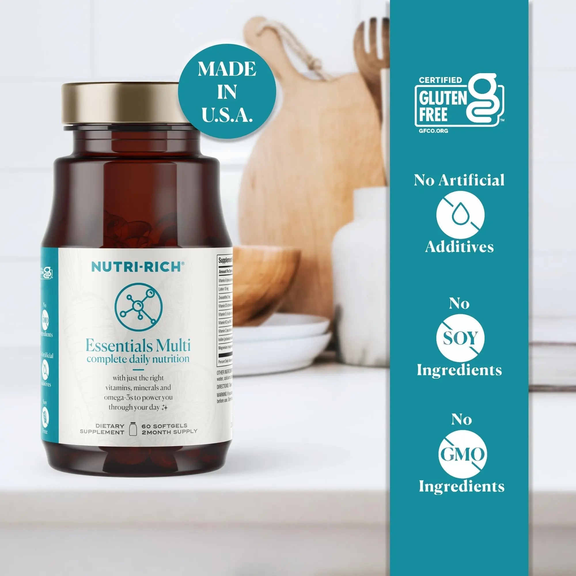 Nutri-Rich Essentials Multi | Multivitamin Supplement with Fish Oil Omega-3 for Men and Women, Supports Energy, Immune Health Nutri-Rich uk supplements