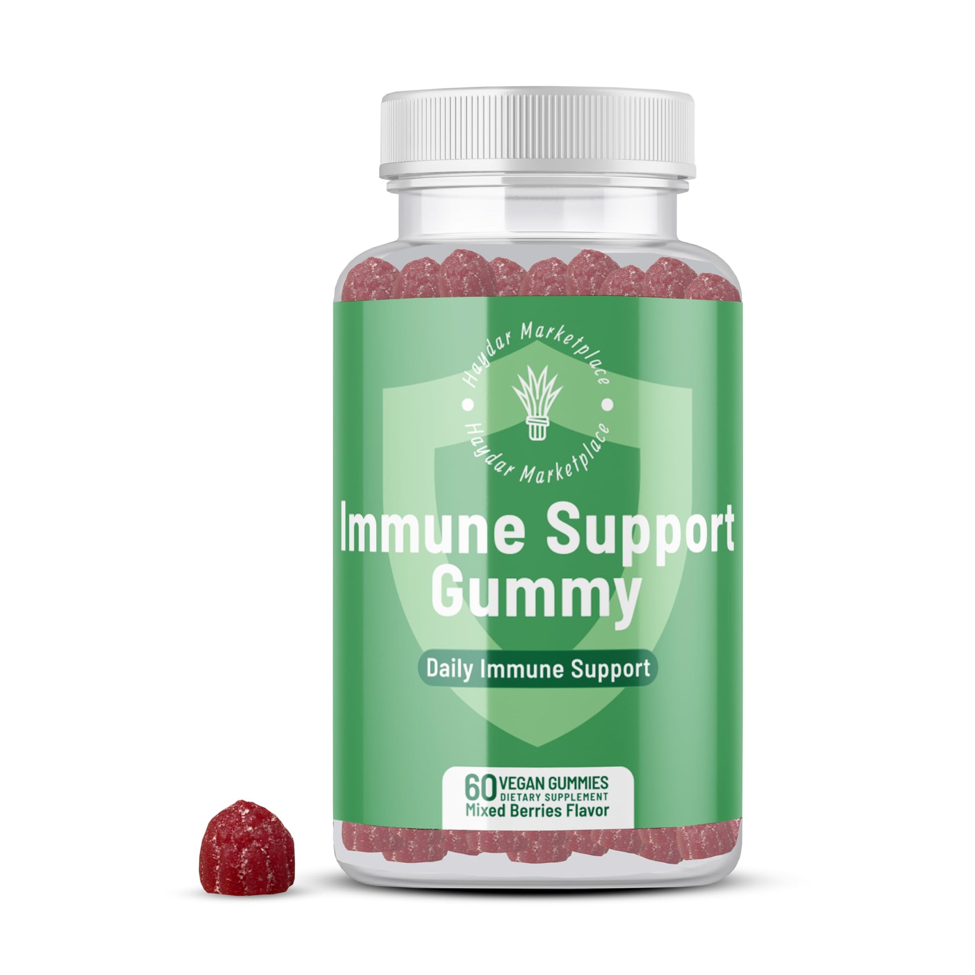 Haydar Marketplace Immune Boosters for Adults - Vegan Immune Support Gummies with Vitamins C & D, Zinc, Magnesium, Probiotics Haydar Marketplace uk supplements