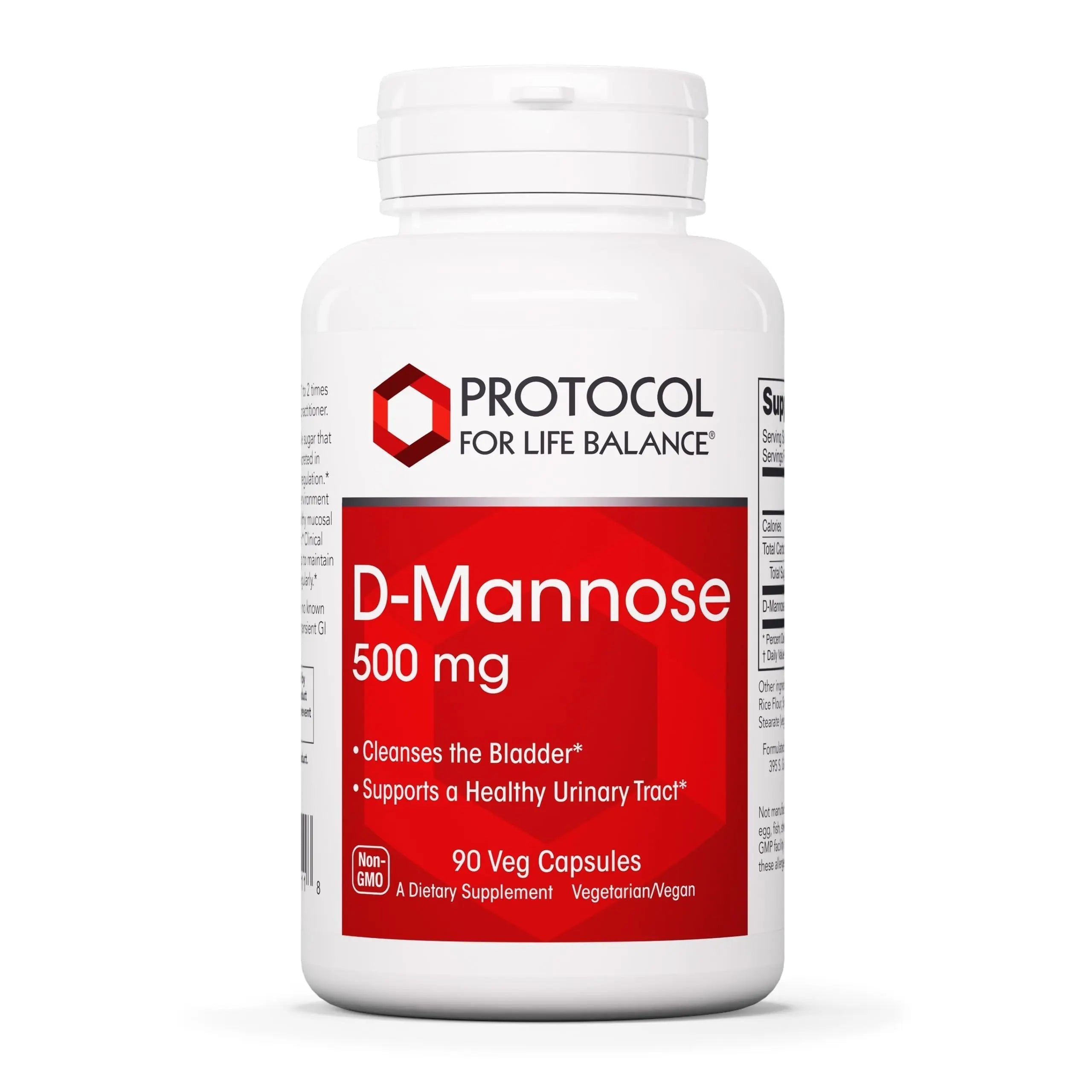 Protocol for Life Balance D-Mannose - 500mg - Bladder Cleanse - Support Healthy Urinary Tract* - For Men & Women - Kosher & Non-GMO - 90 Veg Capsules PROTOCOL FOR LIFE BALANCE uk supplements